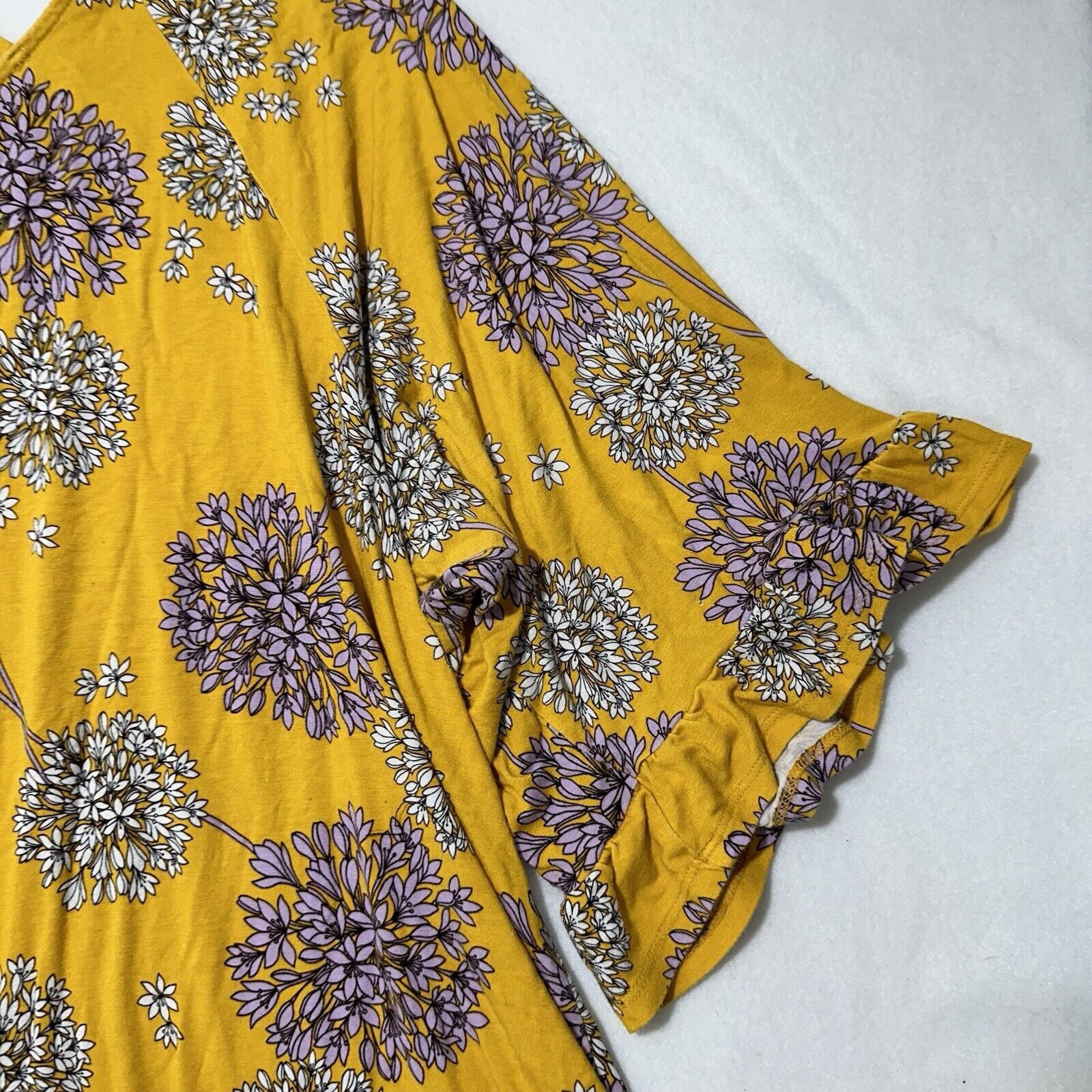 Other a.n.a. Women's Petite PXXL Floral Blouse 3/4 Sleeve Yellow Size XXL / US 16-18 / IT 52-54 - 12 Thumbnail