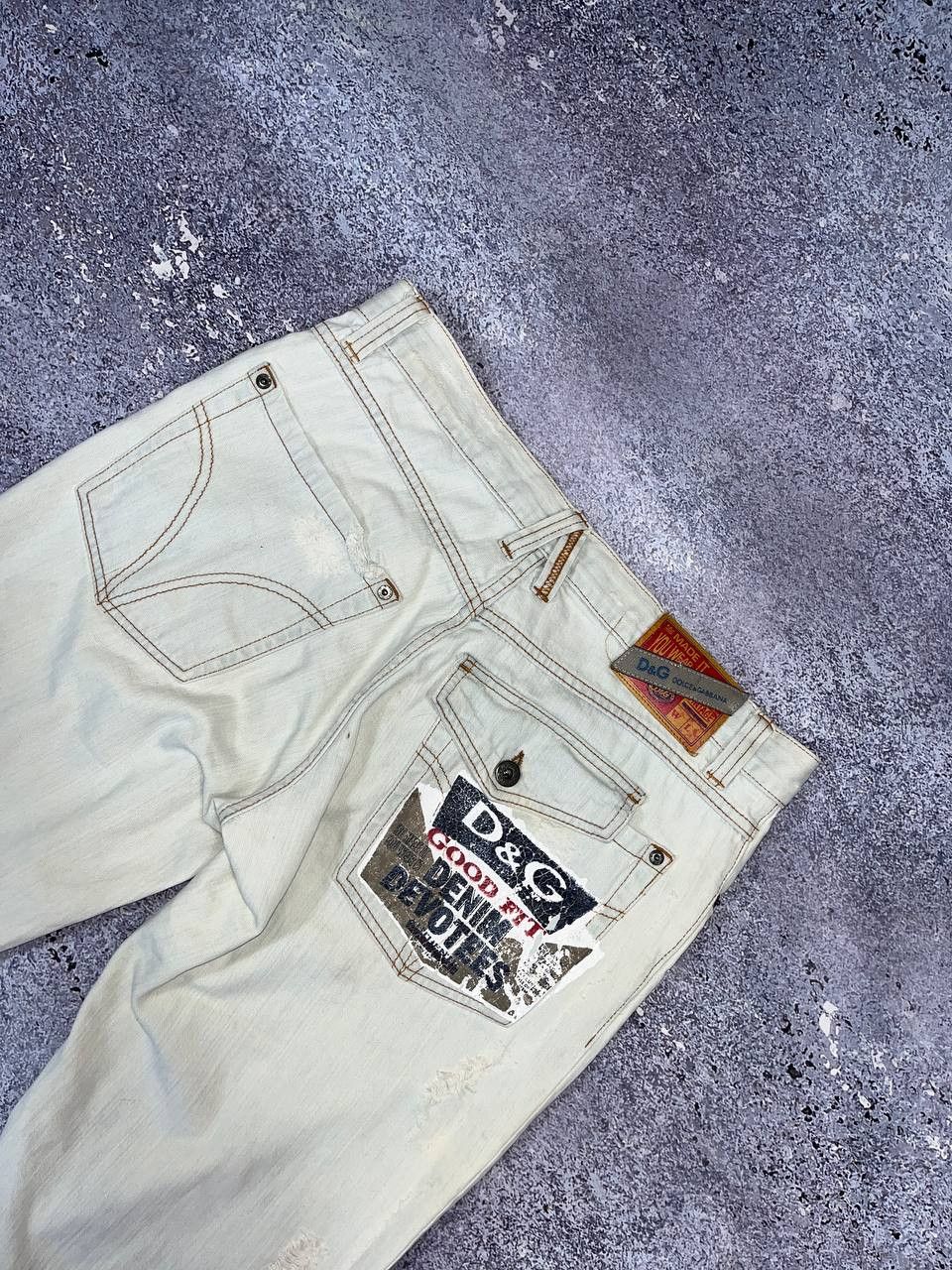 Dolce & Gabbana 00s Archive Dolce & Gabbana Bleached Tie-dye Denim PANTS Size US 33 - 5 Thumbnail