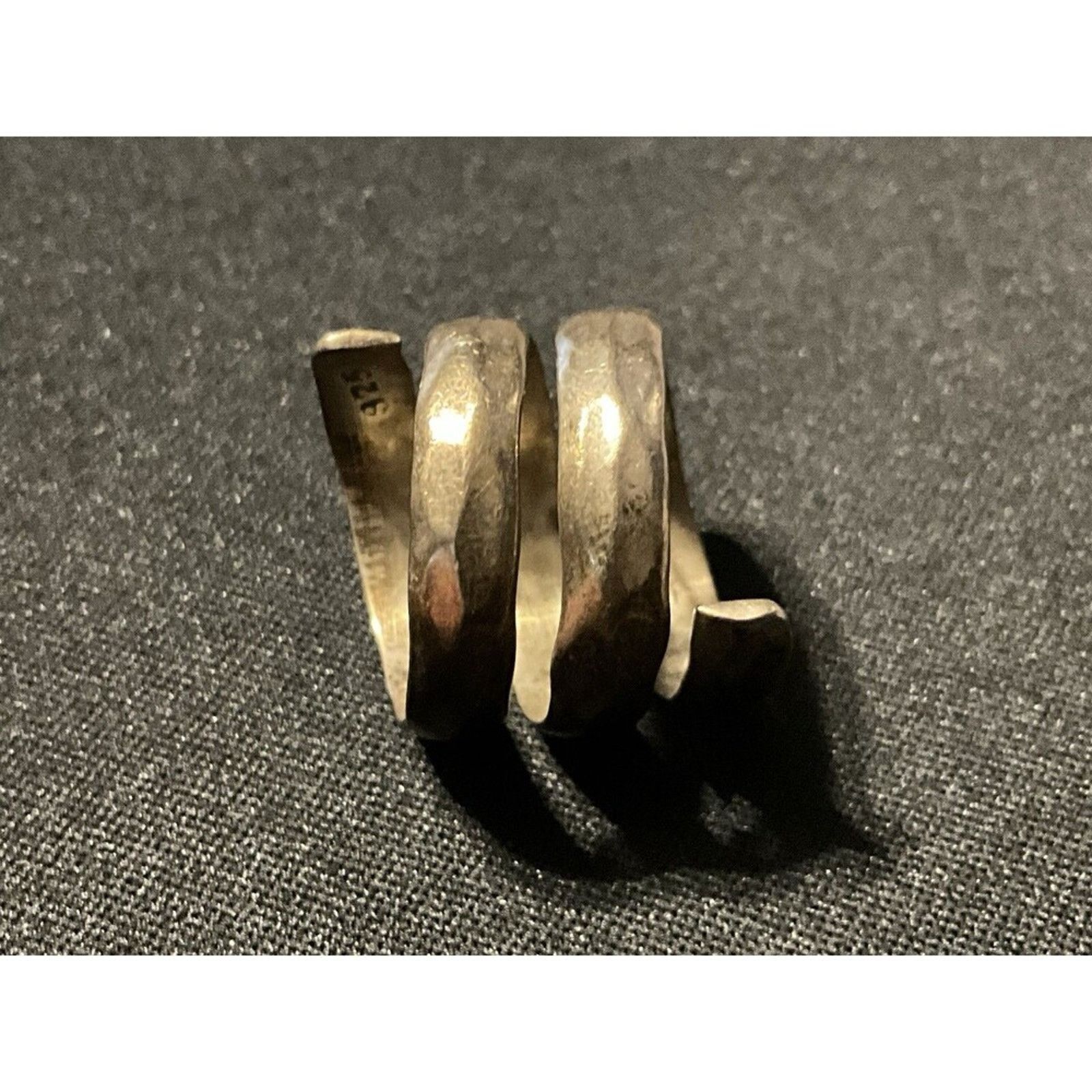 Other Signed 925 Spiral Ring Size 7 Vintage With Nice Patina Size ONE SIZE - 4 Thumbnail