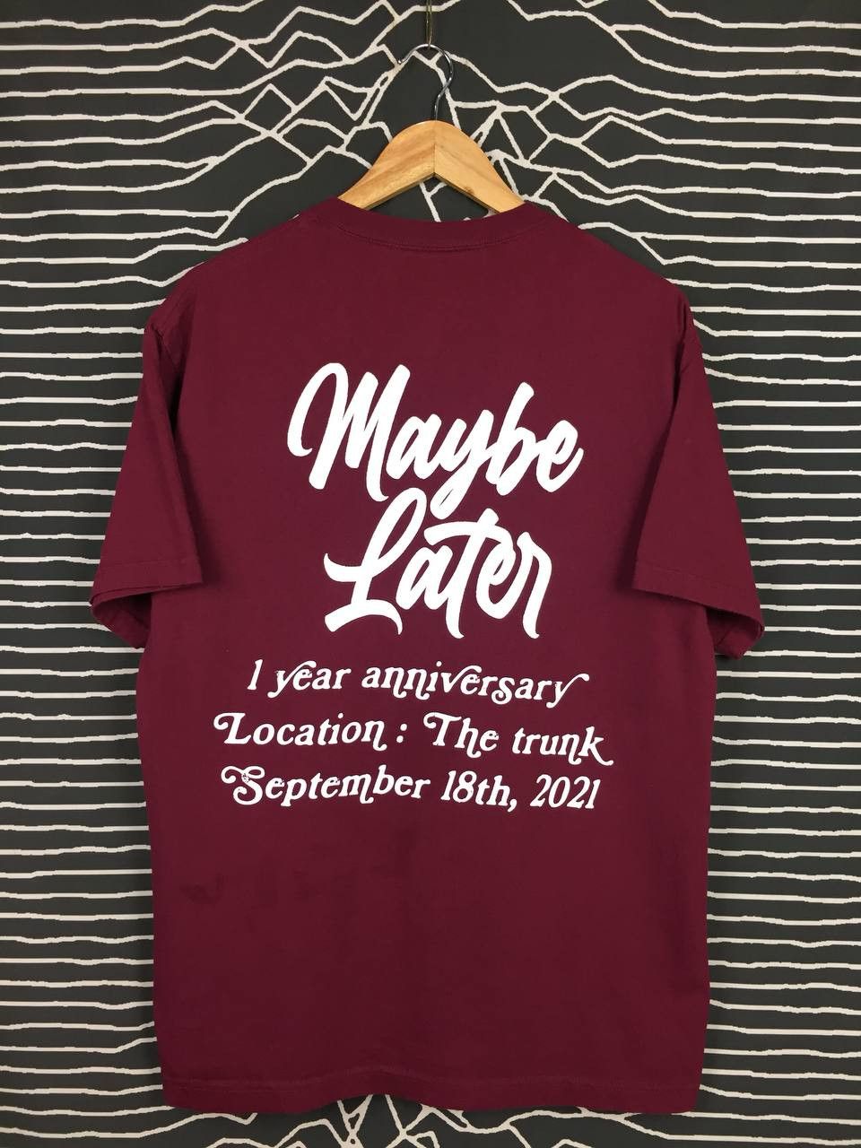 Vintage MAYBE LATER 1 Year Anniversary Wording Tee Size US L / EU 52-54 / 3 - 2 Thumbnail