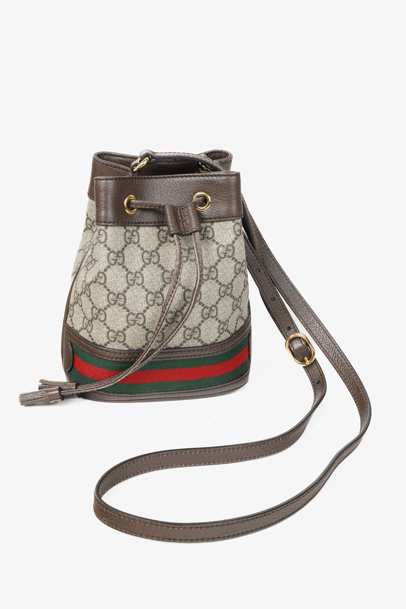 Gucci Gucci Ophidia Brown GG Supreme Mini Bucket Bag Size ONE SIZE - 7 Thumbnail
