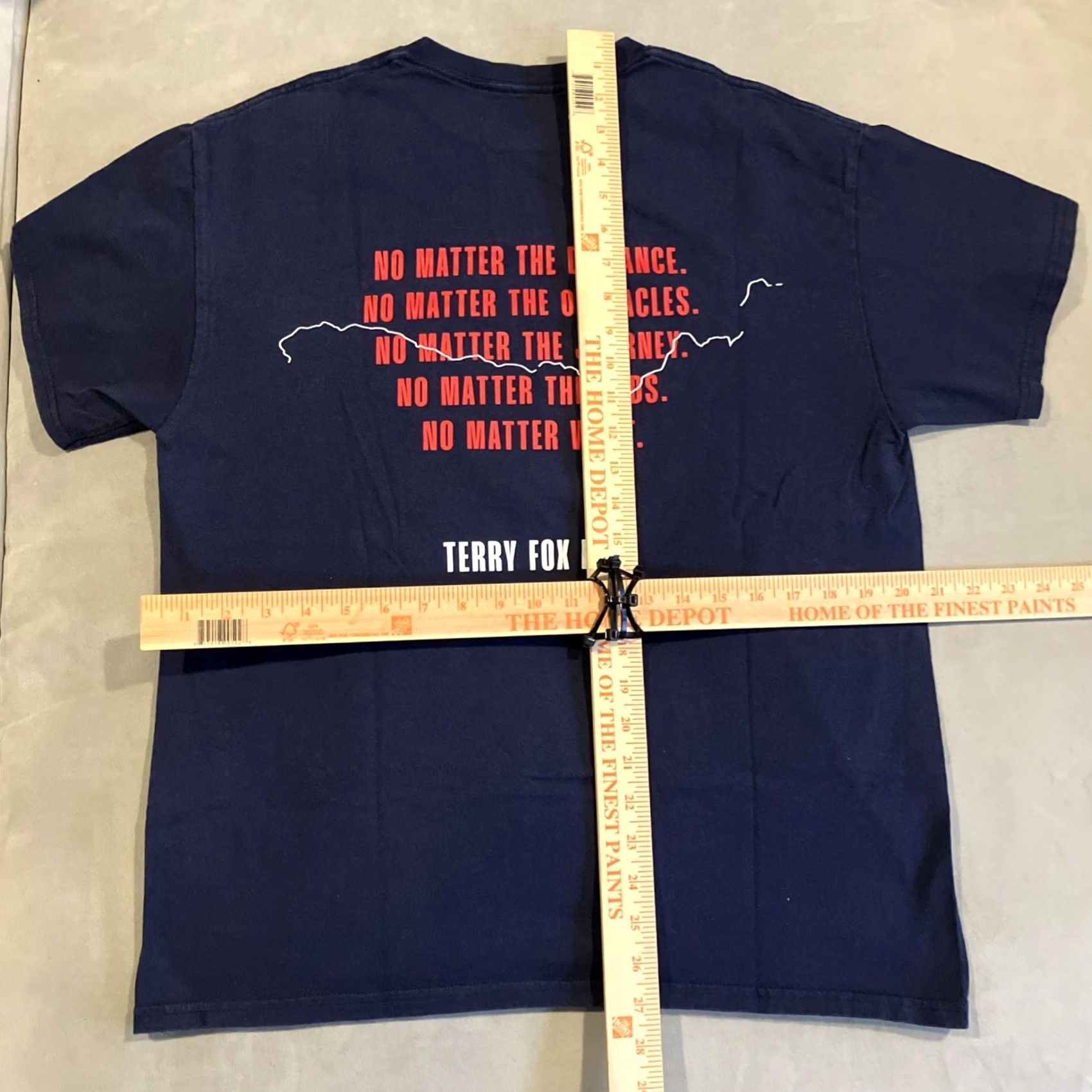 Adidas VINTAGE Adidas T-Shirt Men L NO MATTER WHAT Marathon Of Hope Terry Fox Blue Short Sleeve Graphic Print Shirt Mens L Size US L / EU 52-54 / 3 - 6 Thumbnail