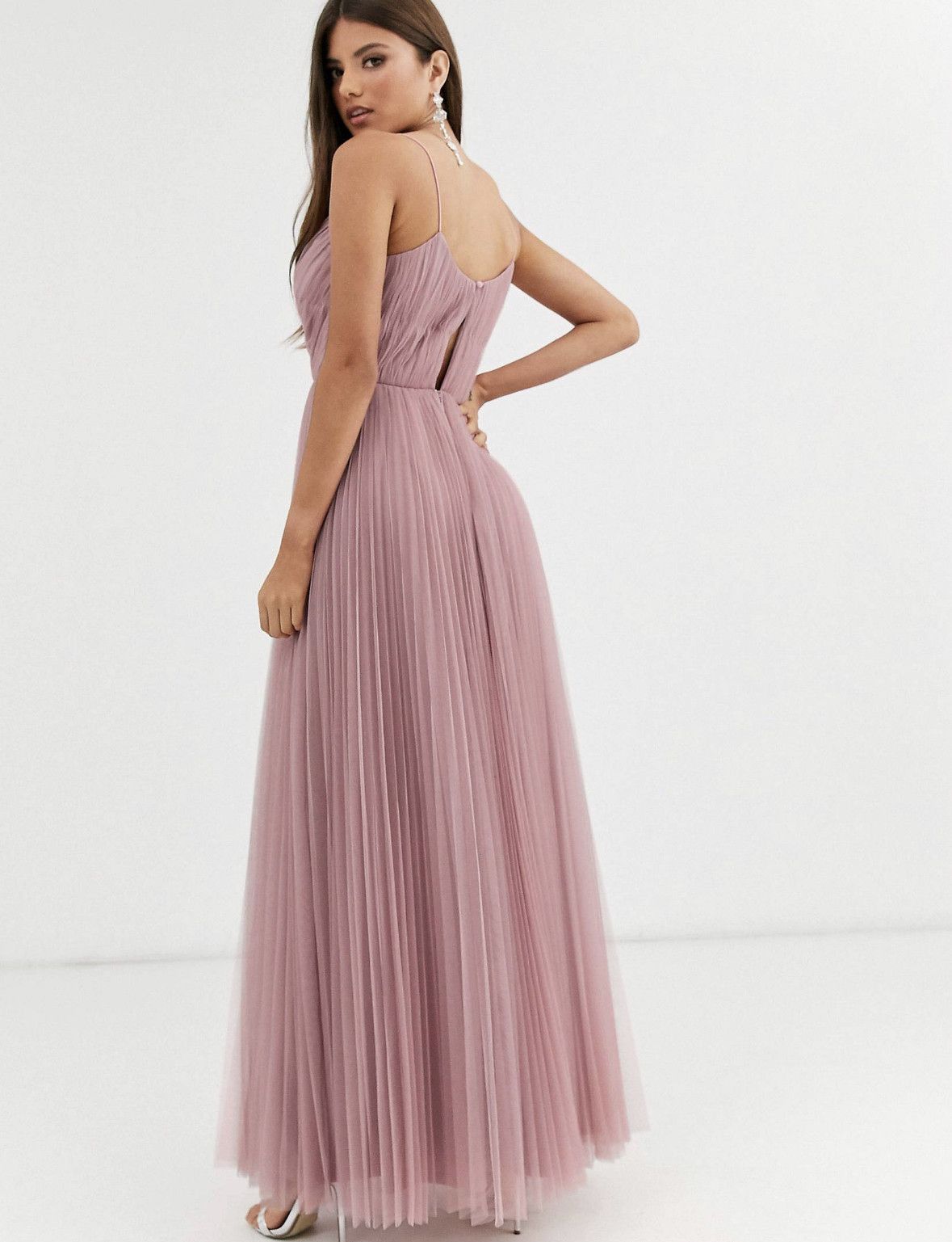 Asos ASOS Bridesmaid dress cami pleated tulle maxi in rose US2 Size XS / US 0-2 / IT 36-38 - 6 Thumbnail