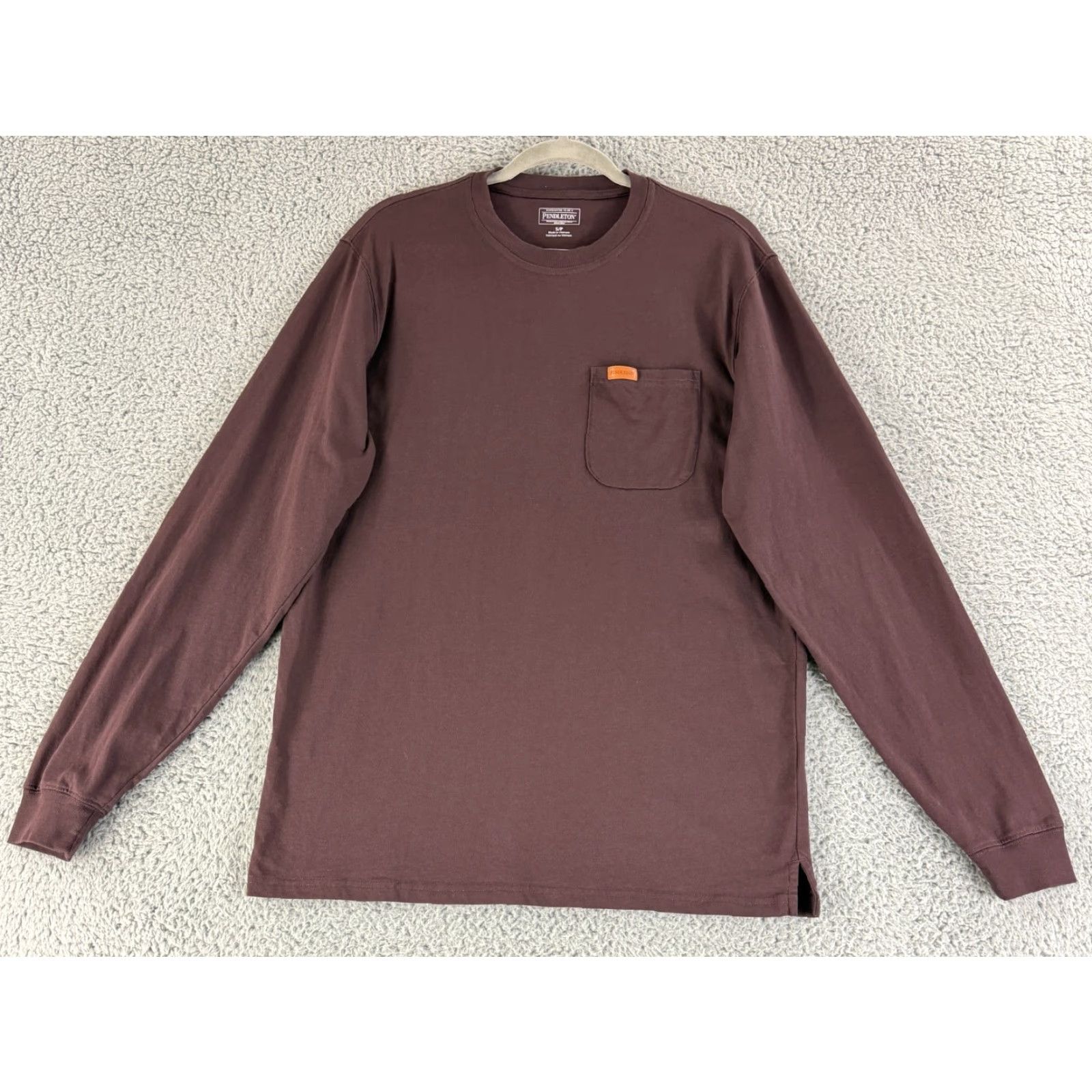 Pendleton Pendleton Deschutes T-Shirt Mens Small Maroon Long Sleeve Crew Neck Pocket Size US S / EU 44-46 / 1 - 2 Thumbnail