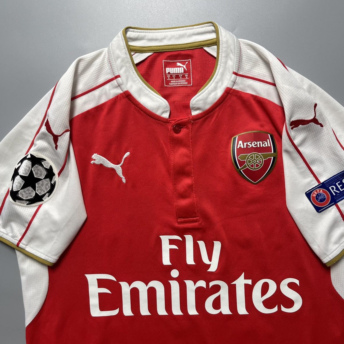Puma ARSENAL PUMA 2015/2016 FOOTBALL SOCCER HOME JERSEY #10 OZIL Size US S / EU 44-46 / 1 - 4 Thumbnail
