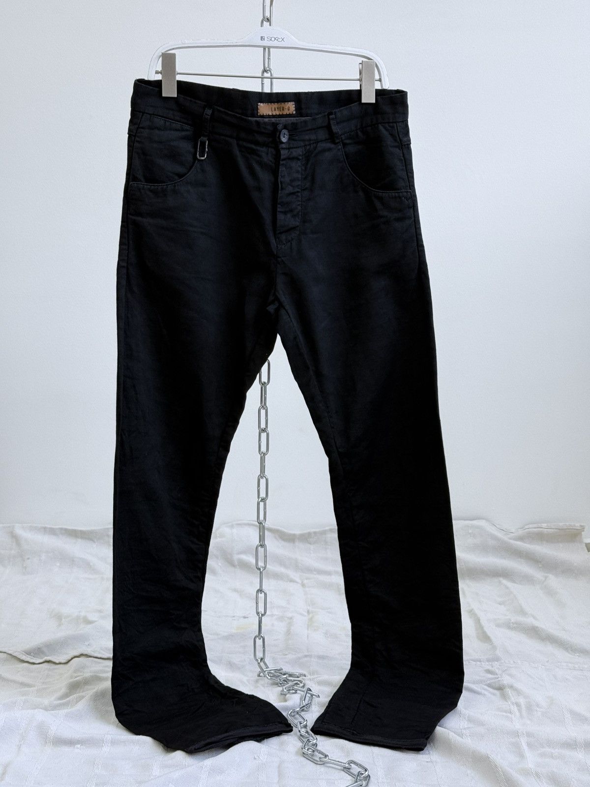 Layer-0 Layer-0 Black Cotton Pants Size US 32 / EU 48 - 1 Thumbnail