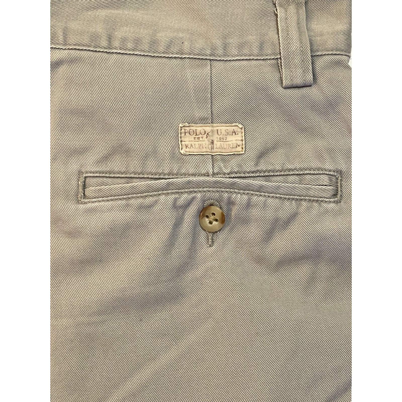 Polo Ralph Lauren VINTAGE Polo Ralph Lauren Pants Mens 32 Gray Flat Front Cotton Chino Preppy 90s Mens Size US XS / EU 42 / 0 - 5 Thumbnail