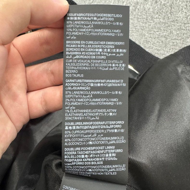 Saint Laurent Paris SLP Leather Letter Wool Varsity Jacket- Size US XL / EU 56 / 4 - 4 Thumbnail