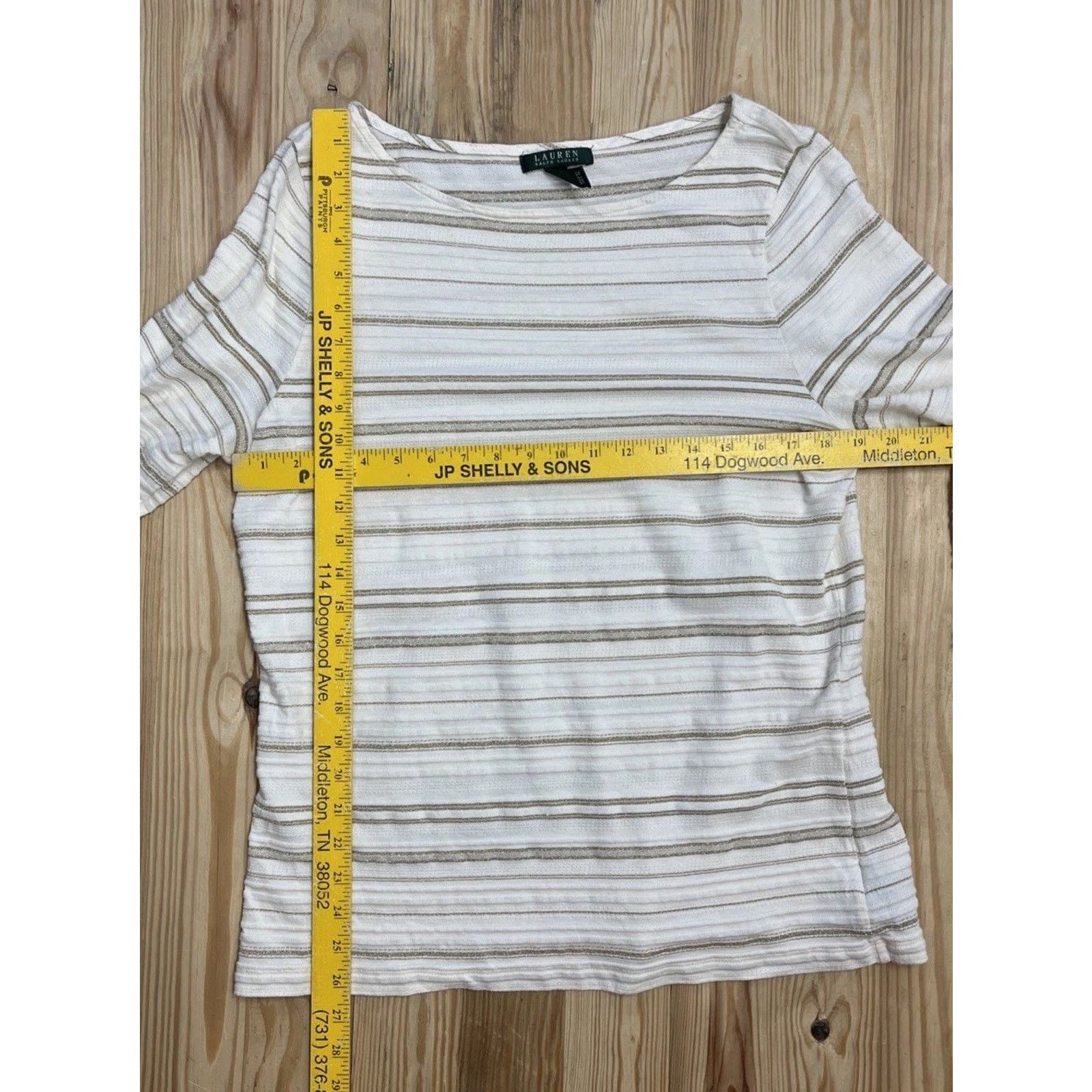 Lauren Ralph Lauren Lauren Ralph Lauren Women's Striped Shirt Blouse Brown XL Size XL / US 12-14 / IT 48-50 - 5 Thumbnail