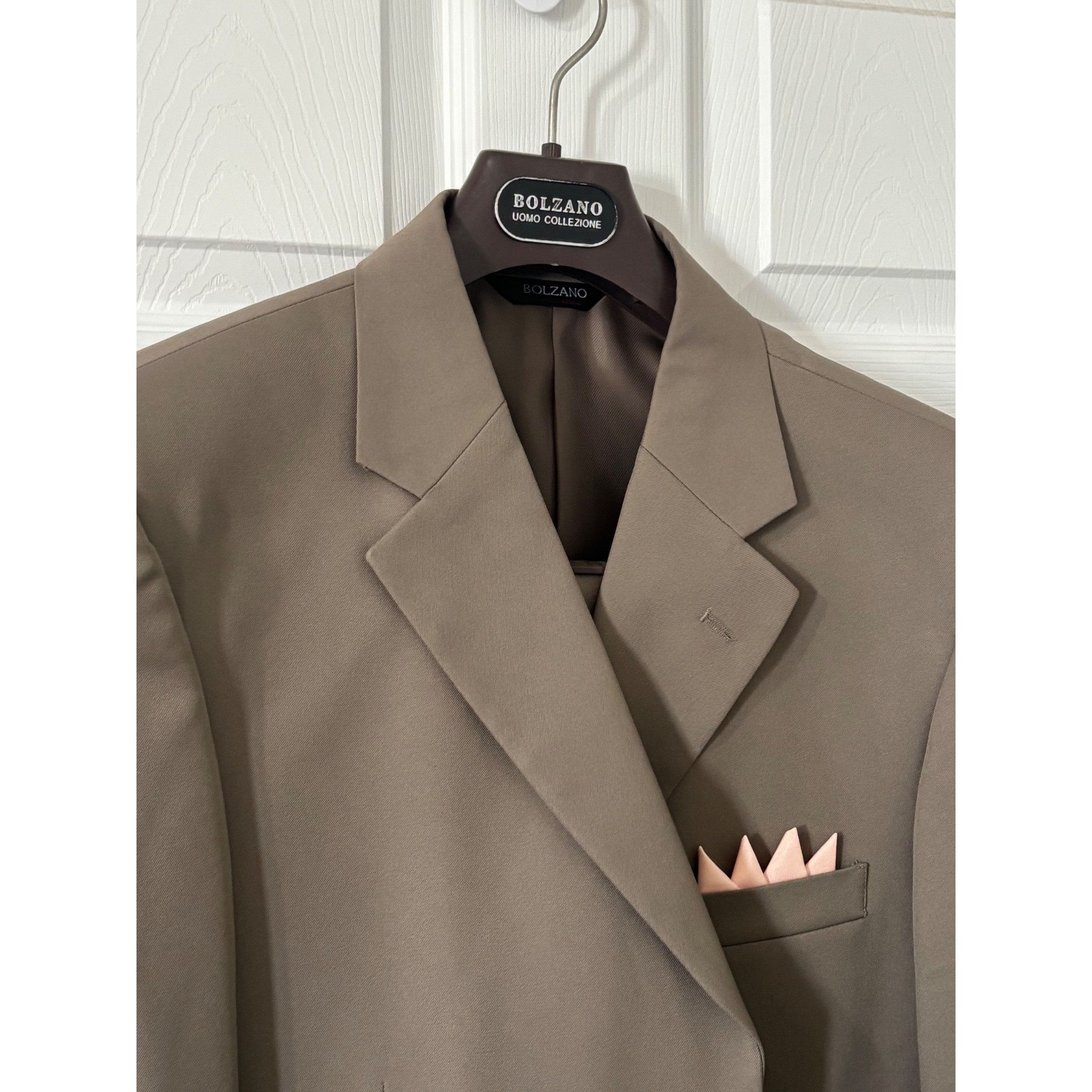 Other Bolzano Men’s Blazer – Size 40R – Taupe with Pink Pocket Squ Size 40R - 6 Thumbnail