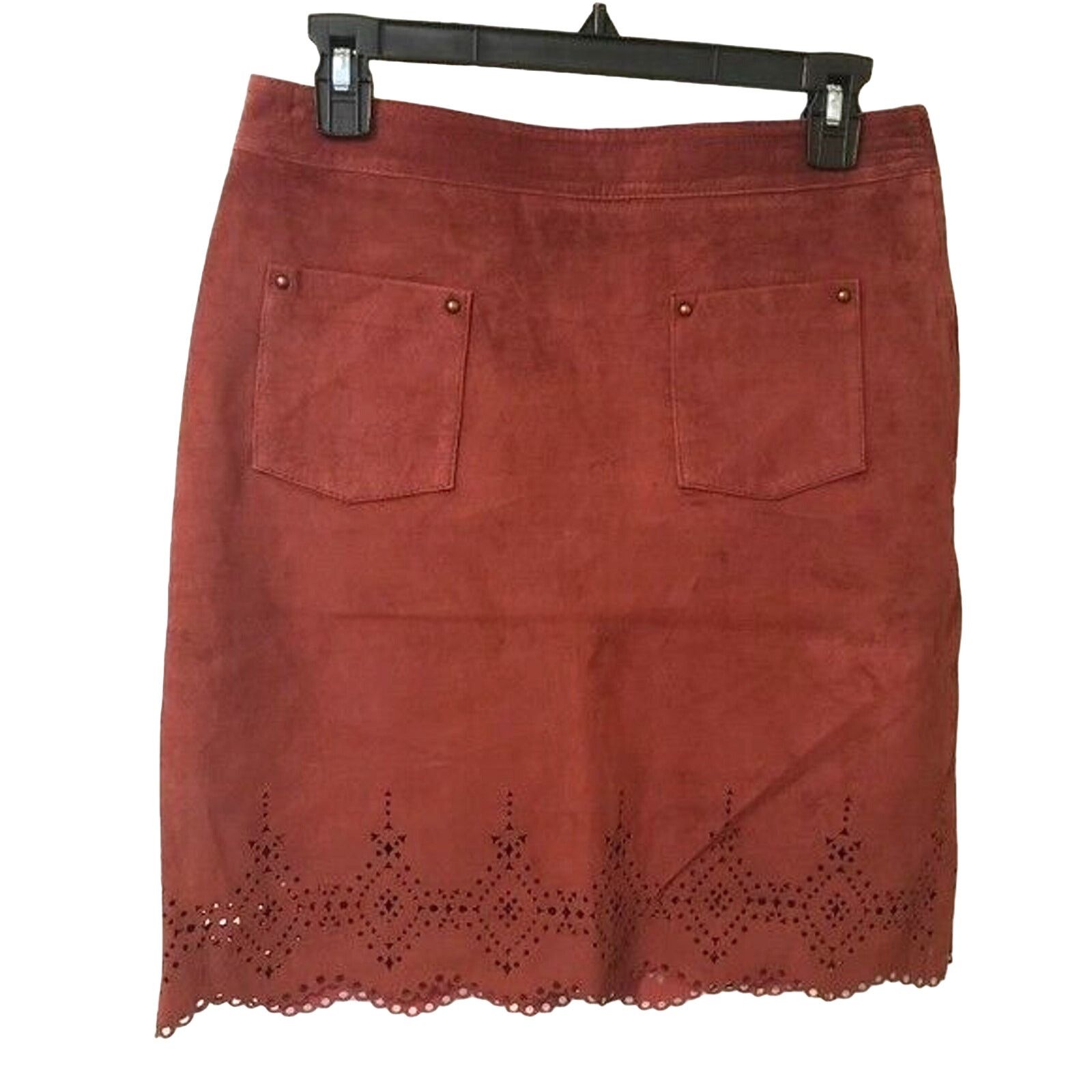 Anthropologie New Anthropologie Napa Laser Cut Leather Skirt by Maeve Sz 6 Size 28" / US 6 / IT 42 - 5 Thumbnail