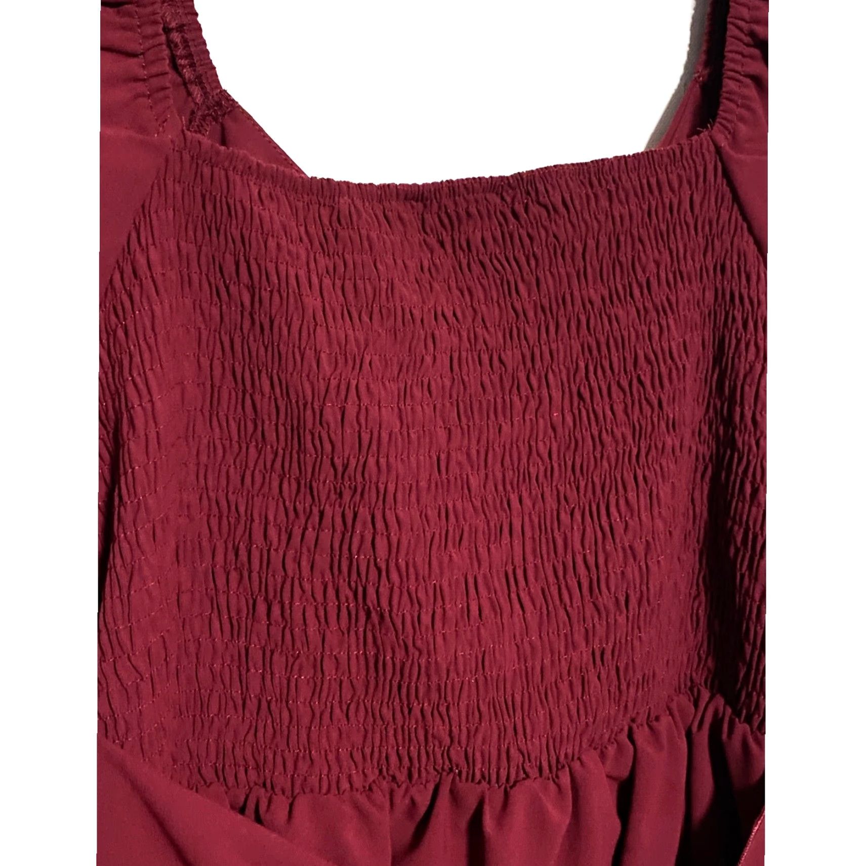 Vintage Dokotoo Red Faux Wrap Dress XL Dress Womens XXL Short Sleeve V-Neck Holiday, Special Occasion, Wedding, Romantic, A-Line, Polyester, Knee Length, Red Size XL / US 12-14 / IT 48-50 - 3 Thumbnail