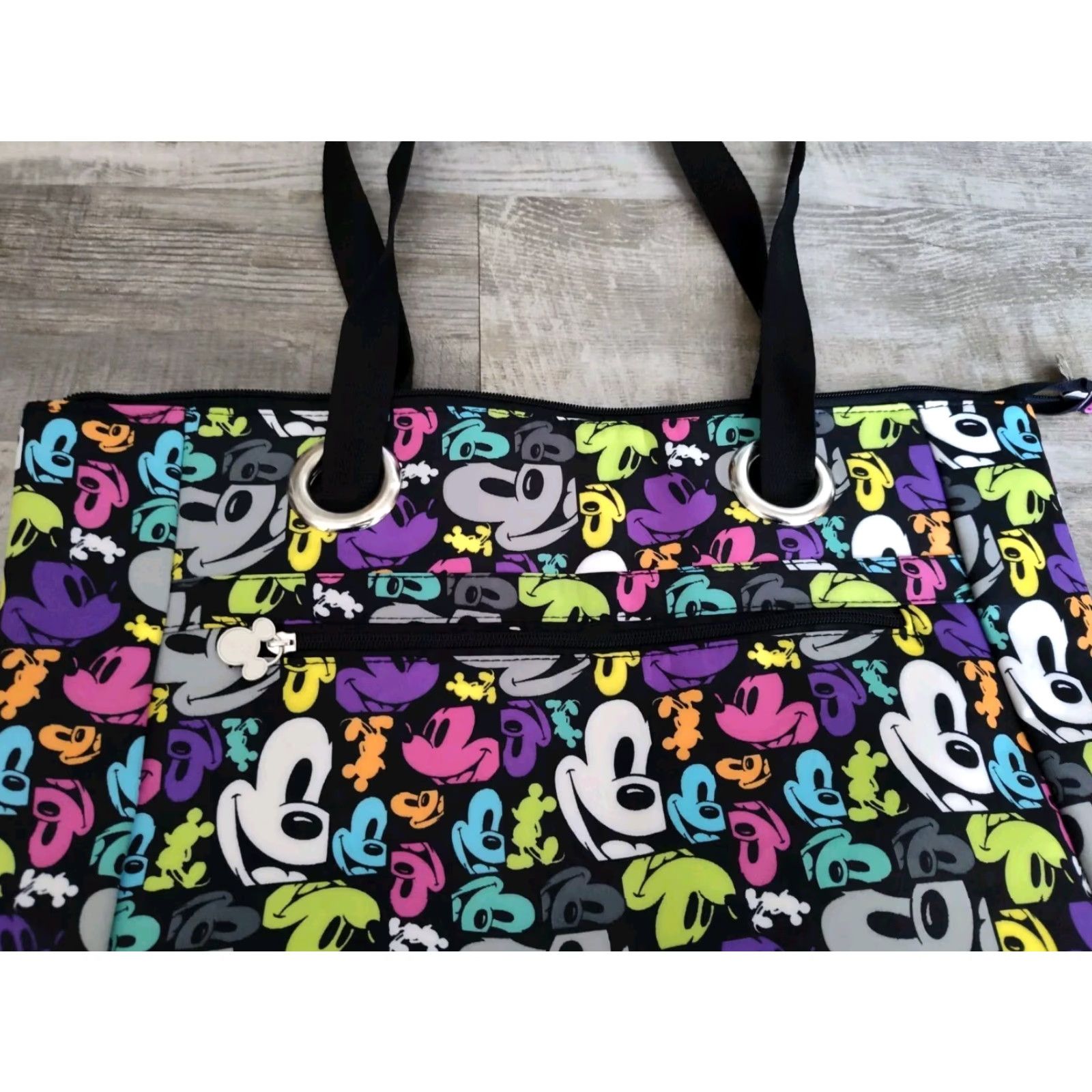 Disney Disney Parks Authentic Mickey Pop Art Tote Womens Large Multicolor Nylon Shoulder Bag Size ONE SIZE - 3 Thumbnail