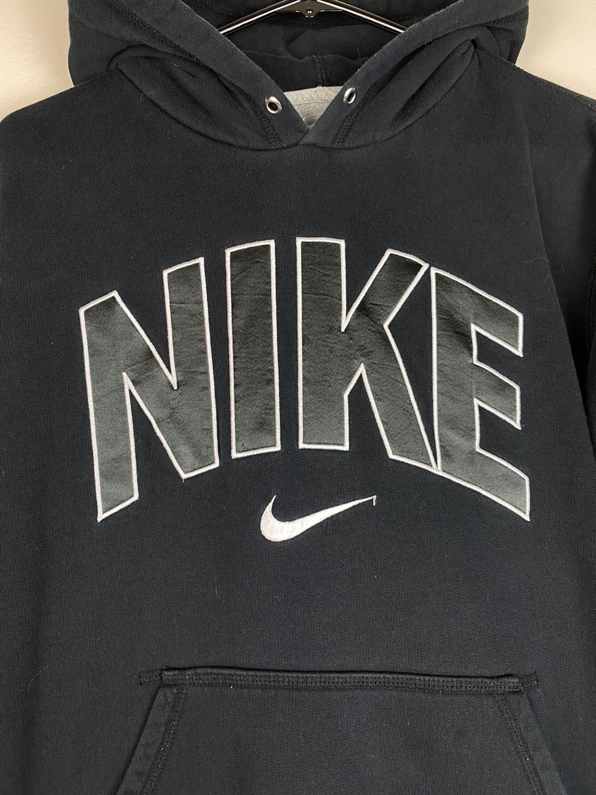 Nike Black Nike Pullover Center Swoosh Spellout Sweatshirt Hoodie Size US L / EU 52-54 / 3 - 2 Thumbnail