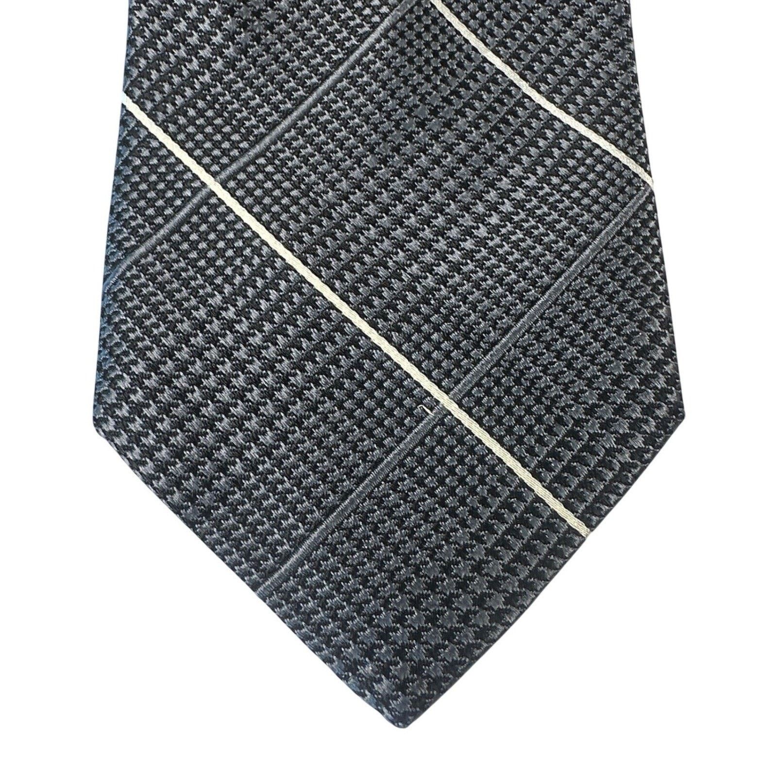 Paul Fredrick Paul Fredrick Silk Tie Charcoal Gray Woven Pattern Formal Size ONE SIZE - 3 Thumbnail
