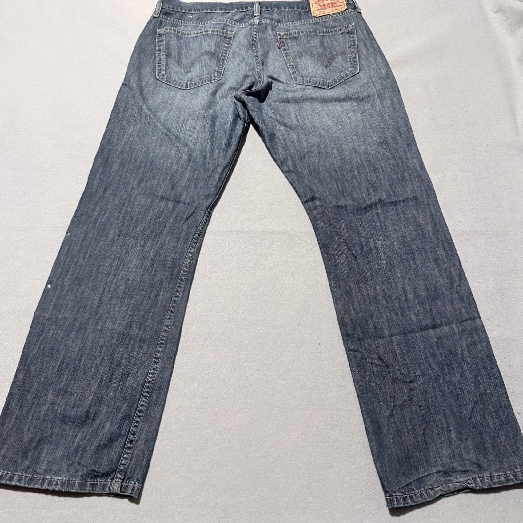 Levi's Levi's 514 Jeans Men Slim Straight Blue Denim Zip Fly 36x30 Distressed 5-Pocket Design Vintage N/A Size US 36 / EU 52 - 2 Thumbnail
