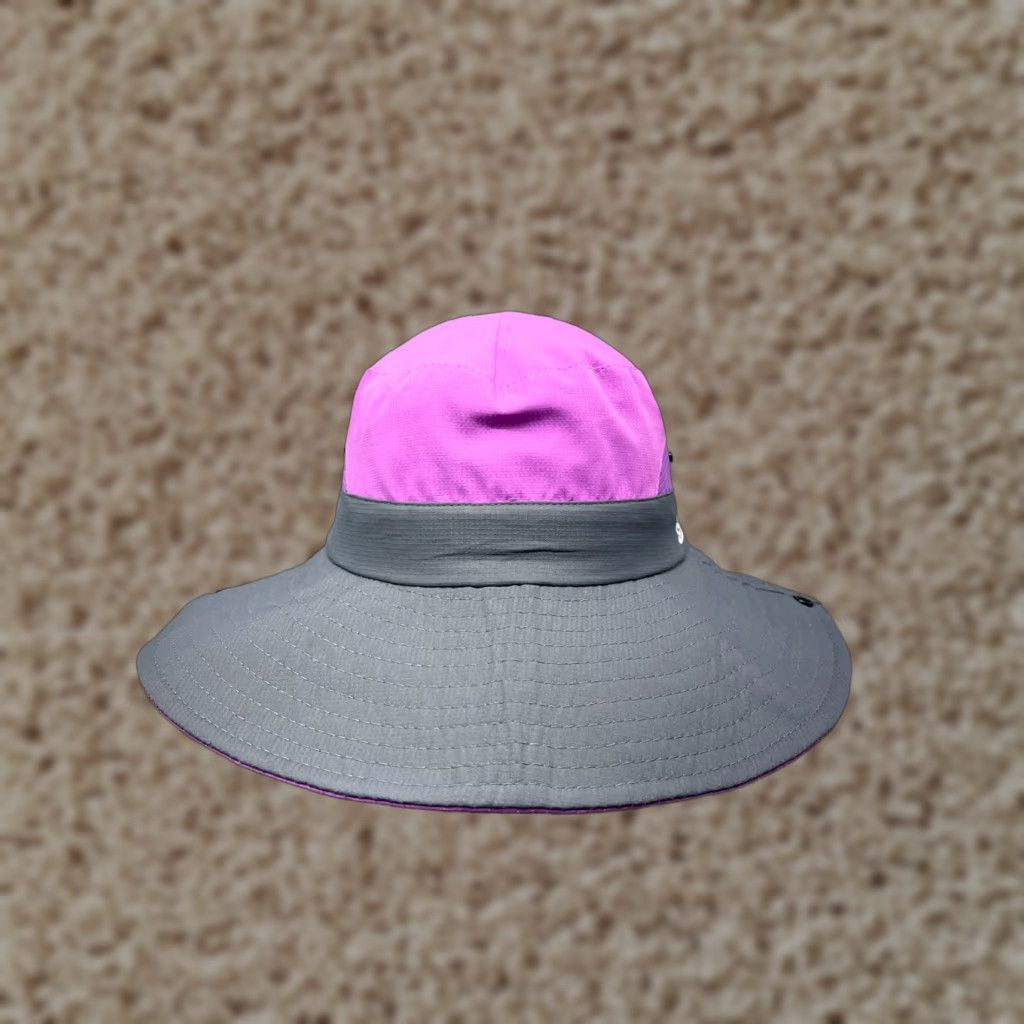 Vintage Sun Shade Sun Bucket Hat Adult One Size Purple Gray Poly Beach Boonie Hat Womens Summer Sun Shade Hat Size ONE SIZE - 1 Thumbnail