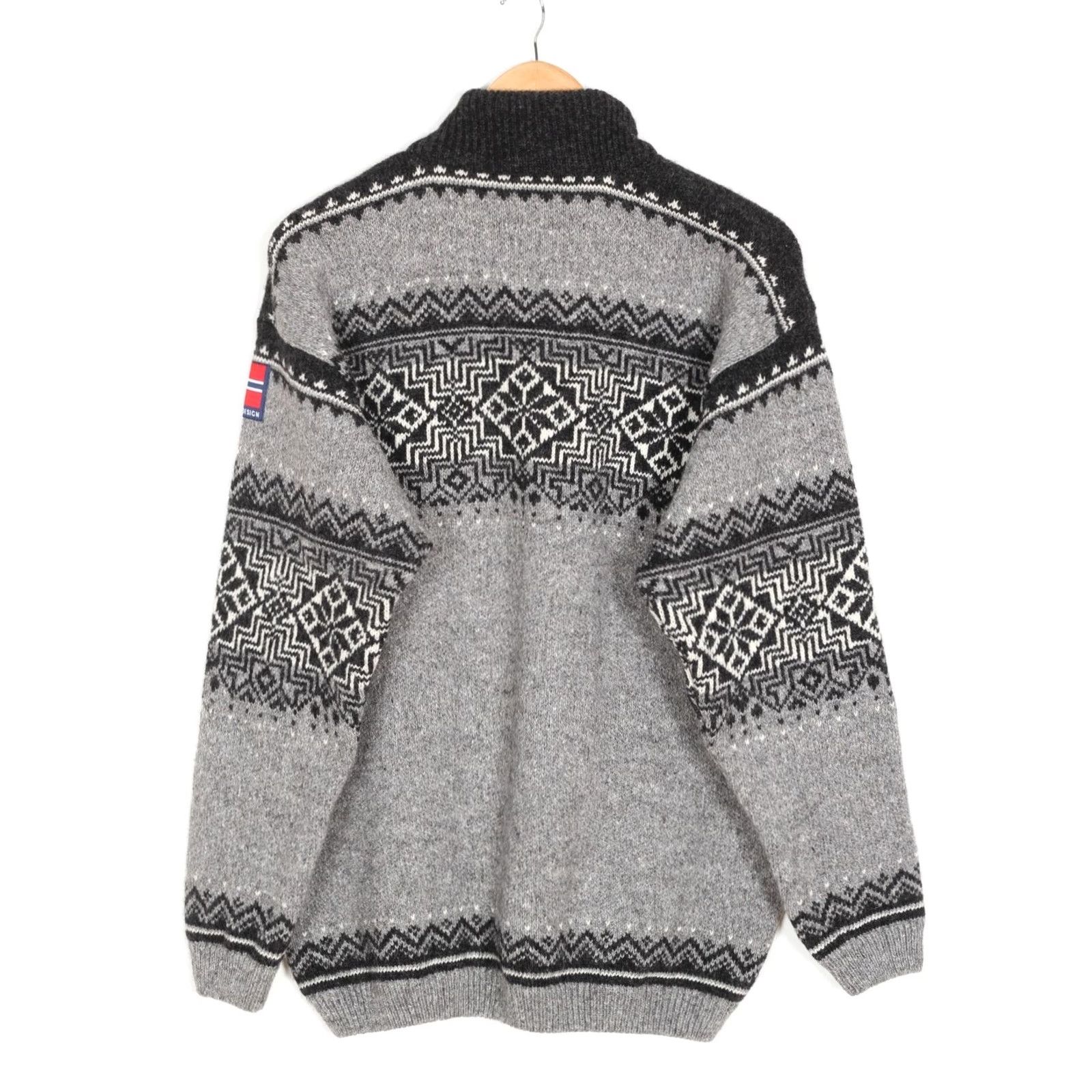 SAS ASA GJESTAL SPINNERI Norway Nordic Fair Isle Zip Neck Wool Jumper Sweater Men L Grey Knit Pullover 1/4 Zip Classic MENS Size US L / EU 52-54 / 3 - 2 Thumbnail