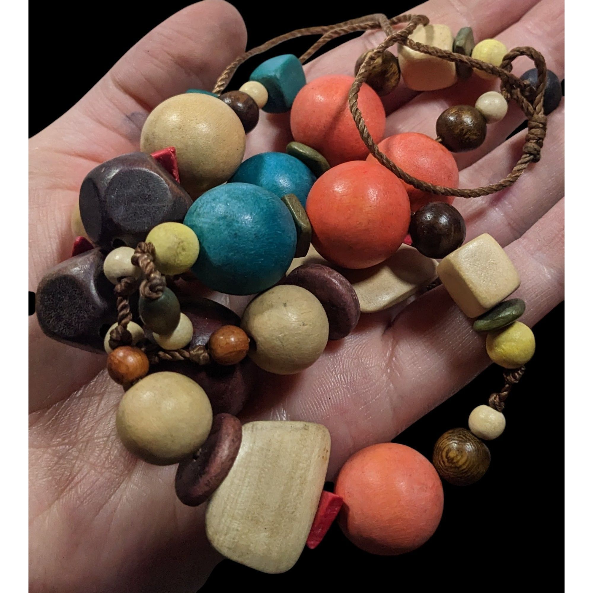 Other Rainbow Chunky Wood Beaded Statement Necklace Size ONE SIZE - 3 Thumbnail