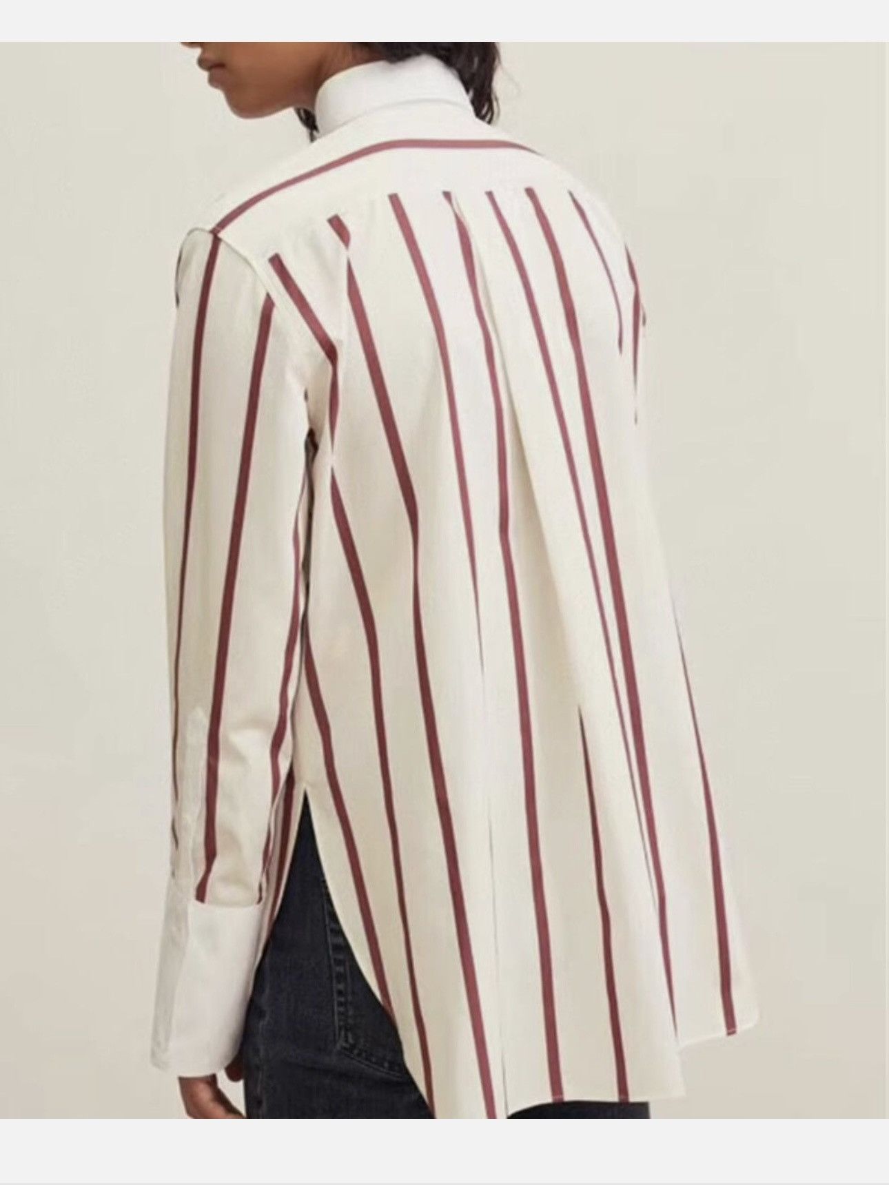 Toteme Toteme Embroidered Logo Red Striped Sassa Shirt size XS Size XS / US 0-2 / IT 36-38 - 6 Thumbnail