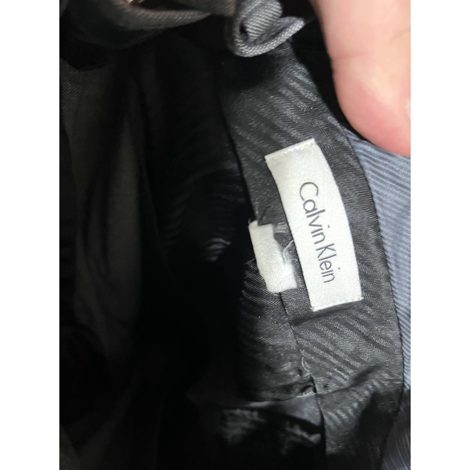 Calvin Klein Calvin Klein Pants Dress Pants Gray Solid Flat Front Mens 38x31 Polyester Blend Front Zip Straight Leg Pants Mens Size US 38 / EU 54 - 5 Thumbnail