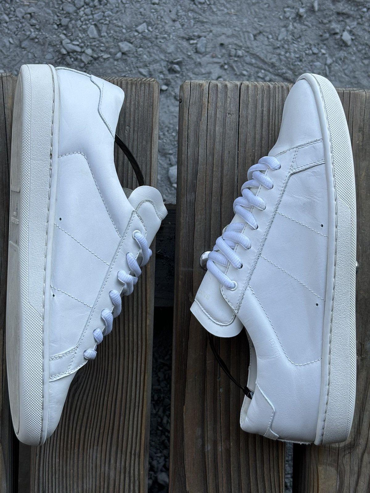 Saint Laurent Paris YSL Paris SL/01 Signature Court Classic Leather Low Top Sneaker Shoes Trainers Size US 10 / IT 40 - 11 Thumbnail