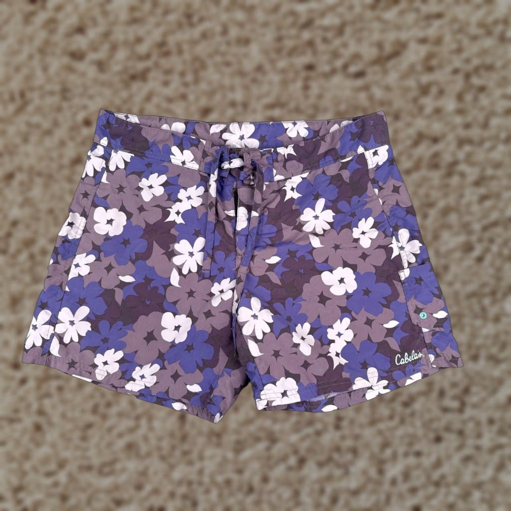 Patagonia Cabelas Boardshorts Women 16 Purple Blue Floral 6" 100% Polyester Womens Size ONE SIZE - 1 Thumbnail