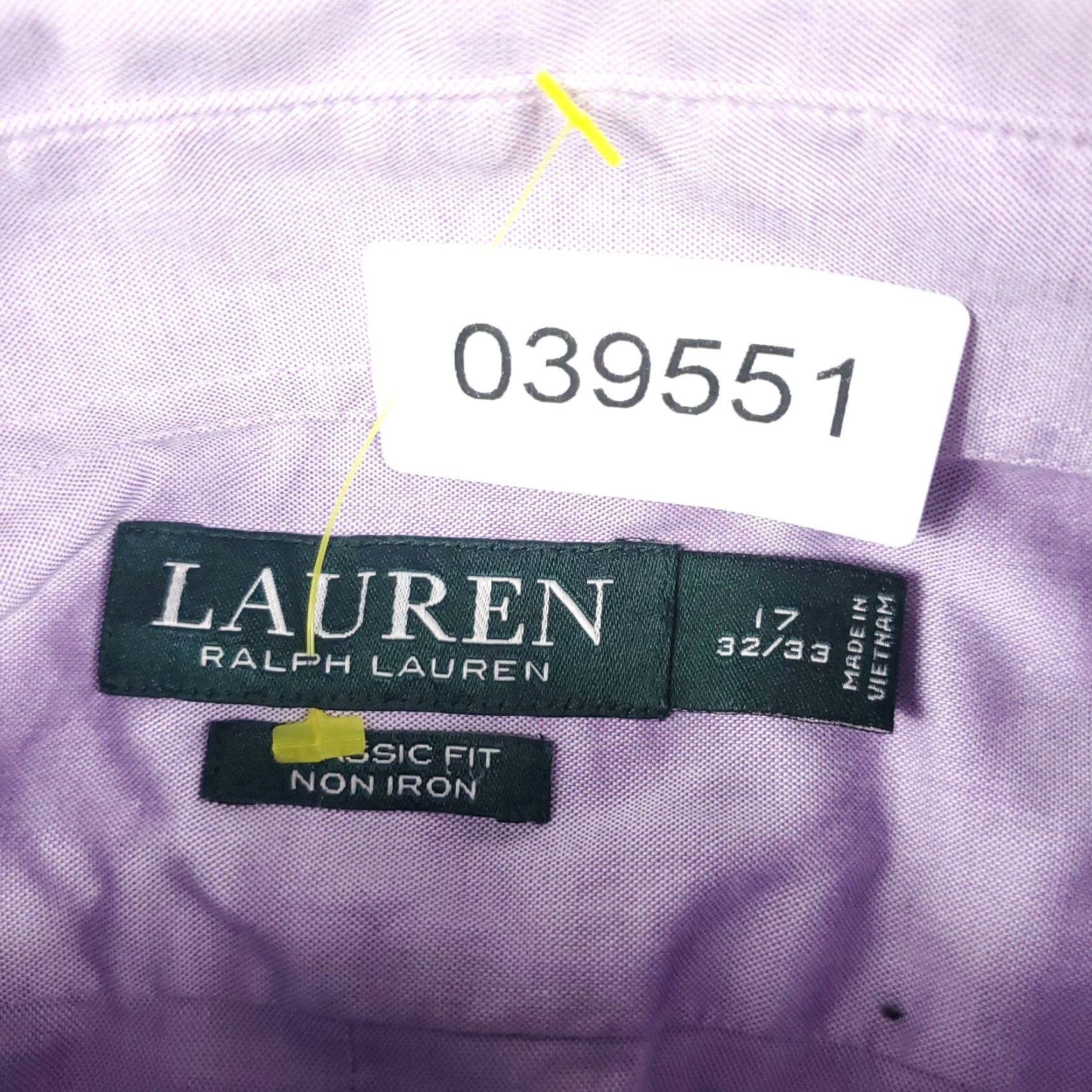 Ralph Lauren Ralph Lauren Dress Shirt Mens 17 Purple Long Sleeve Button-Down Cotton Size 46R - 8 Thumbnail