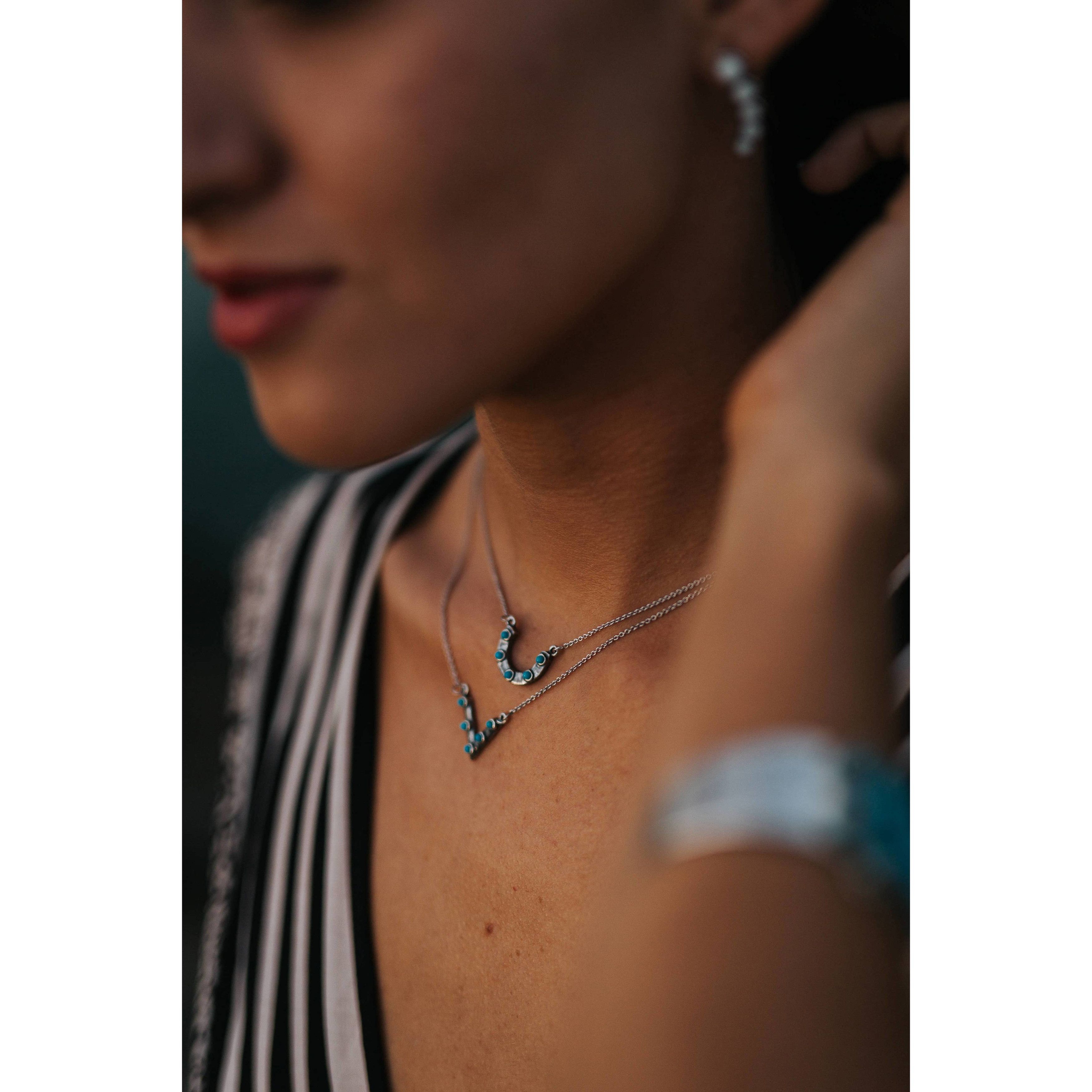 Other Native American Triangular Turquoise Pendant Necklace in Ste Size ONE SIZE - 9 Thumbnail