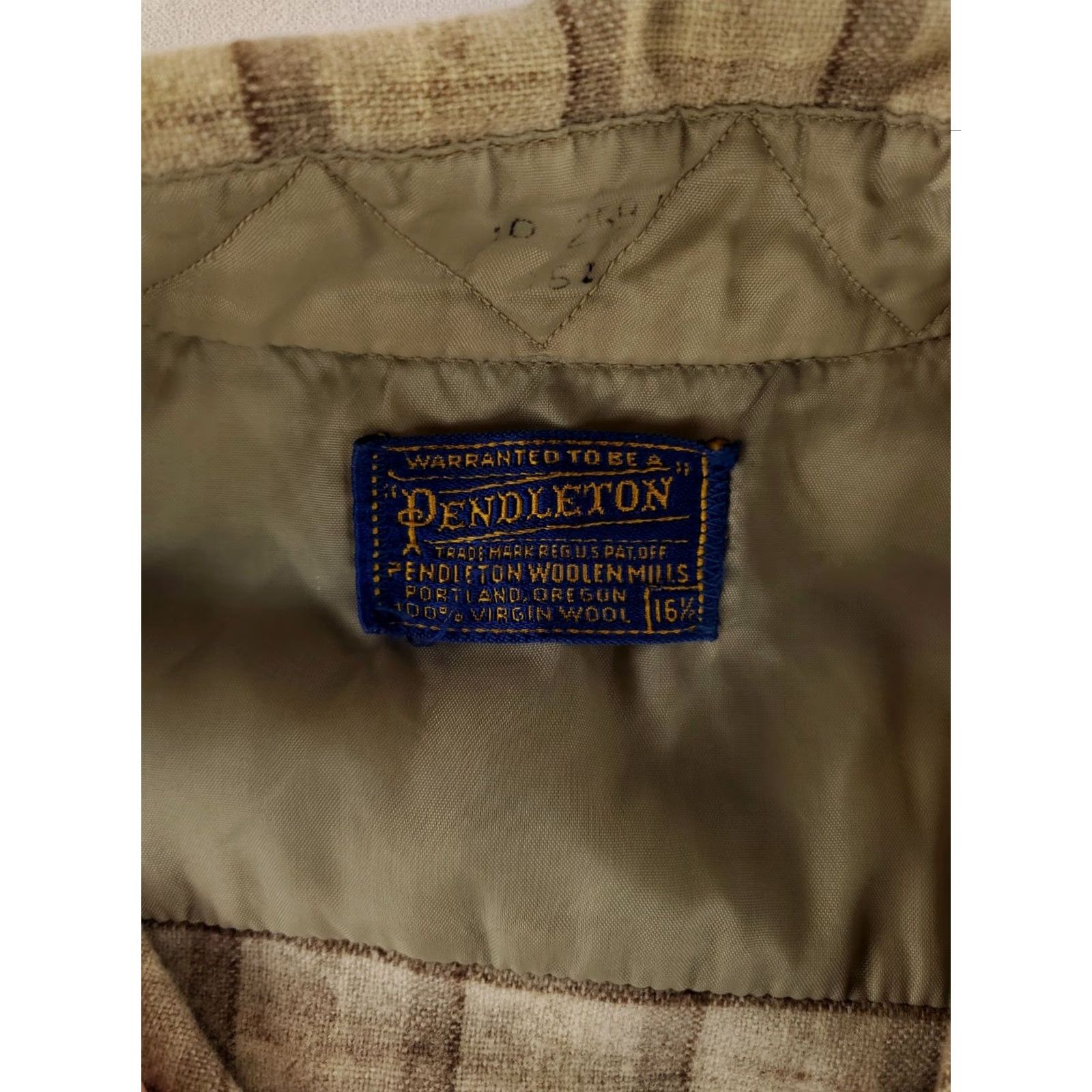Pendleton VINTAGE Pendleton Shirt Plaid Brown Tan Beige Long Sleeve Mens L 16.5 Guides 60s Size US L / EU 52-54 / 3 - 2 Thumbnail
