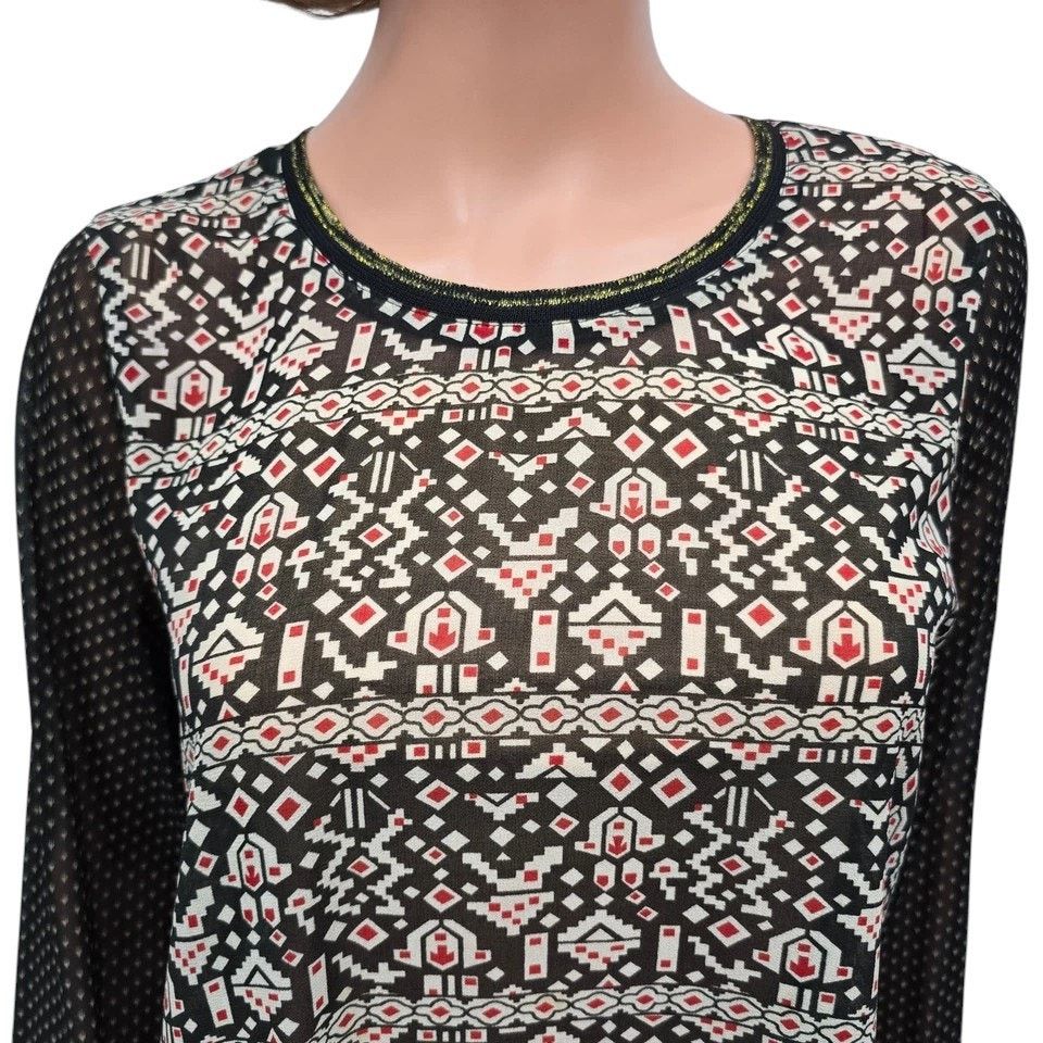 Scotch & Soda Scotch & Soda Blouse Geo Print Contrast Sleeves Gold trim M Size M / US 6-8 / IT 42-44 - 5 Thumbnail