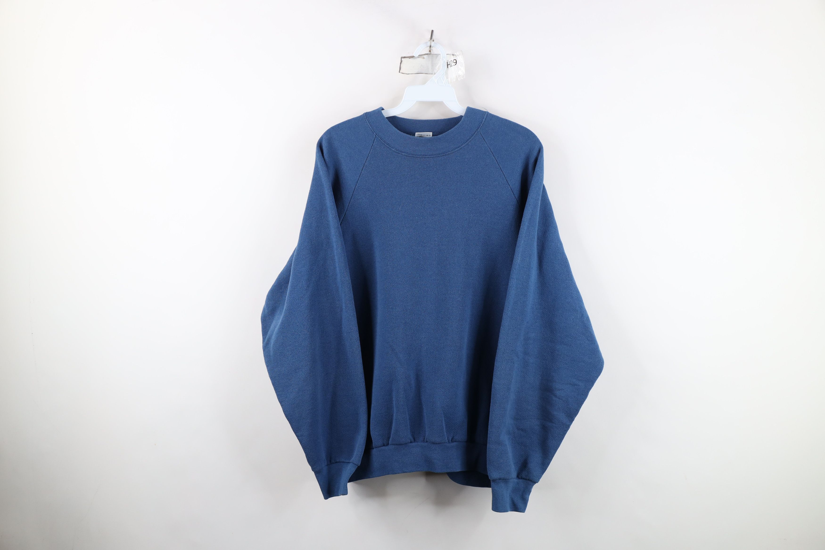 Vintage Vintage 90s Streetwear Raglan Crewneck Sweatshirt Blue USA Size US XL / EU 56 / 4 - 1 Thumbnail