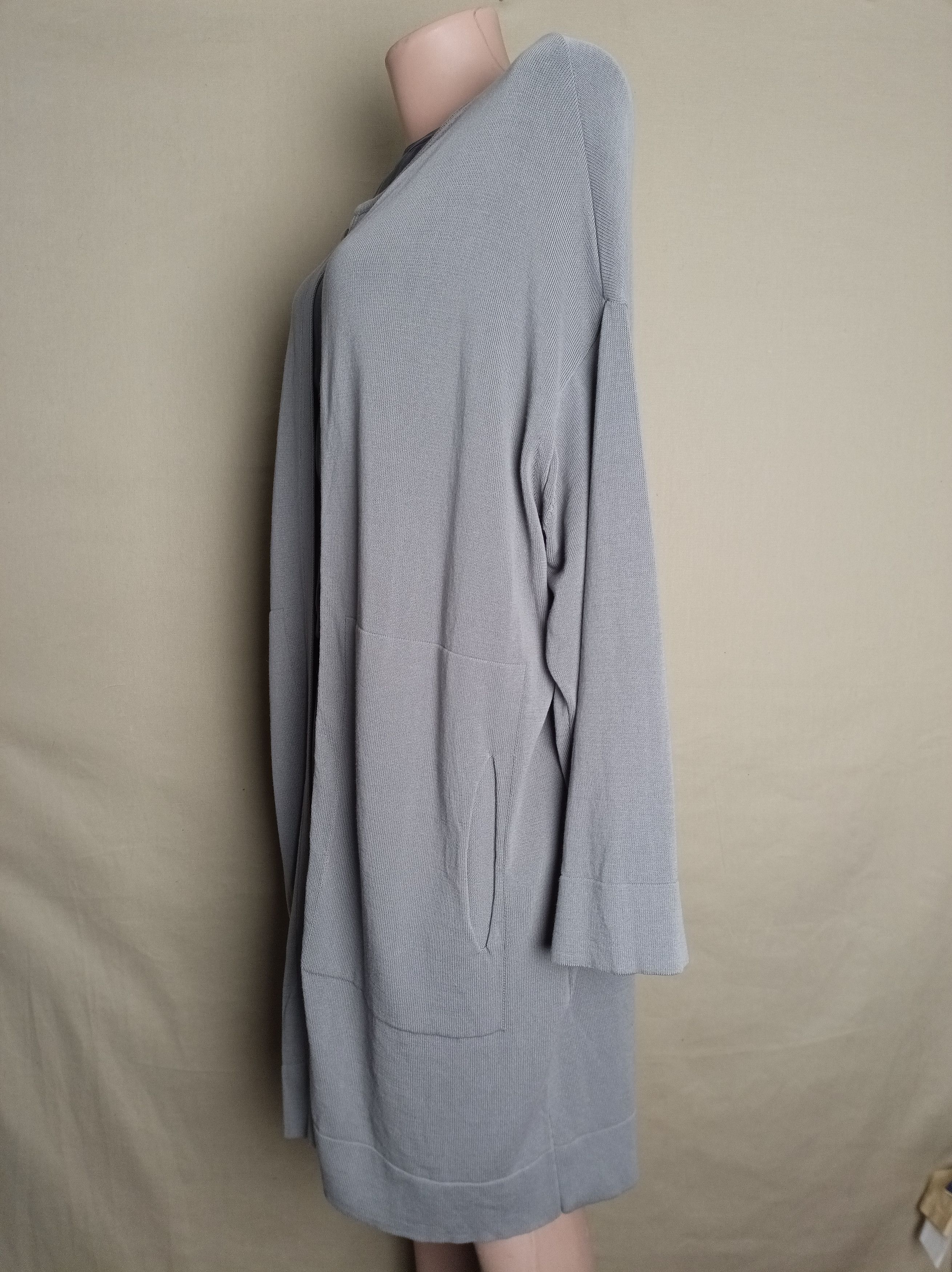 OSKA OSKA Grey Lightweight Cardigan Fine Knit Cotton Sz 2 Size M / US 6-8 / IT 42-44 - 5 Thumbnail
