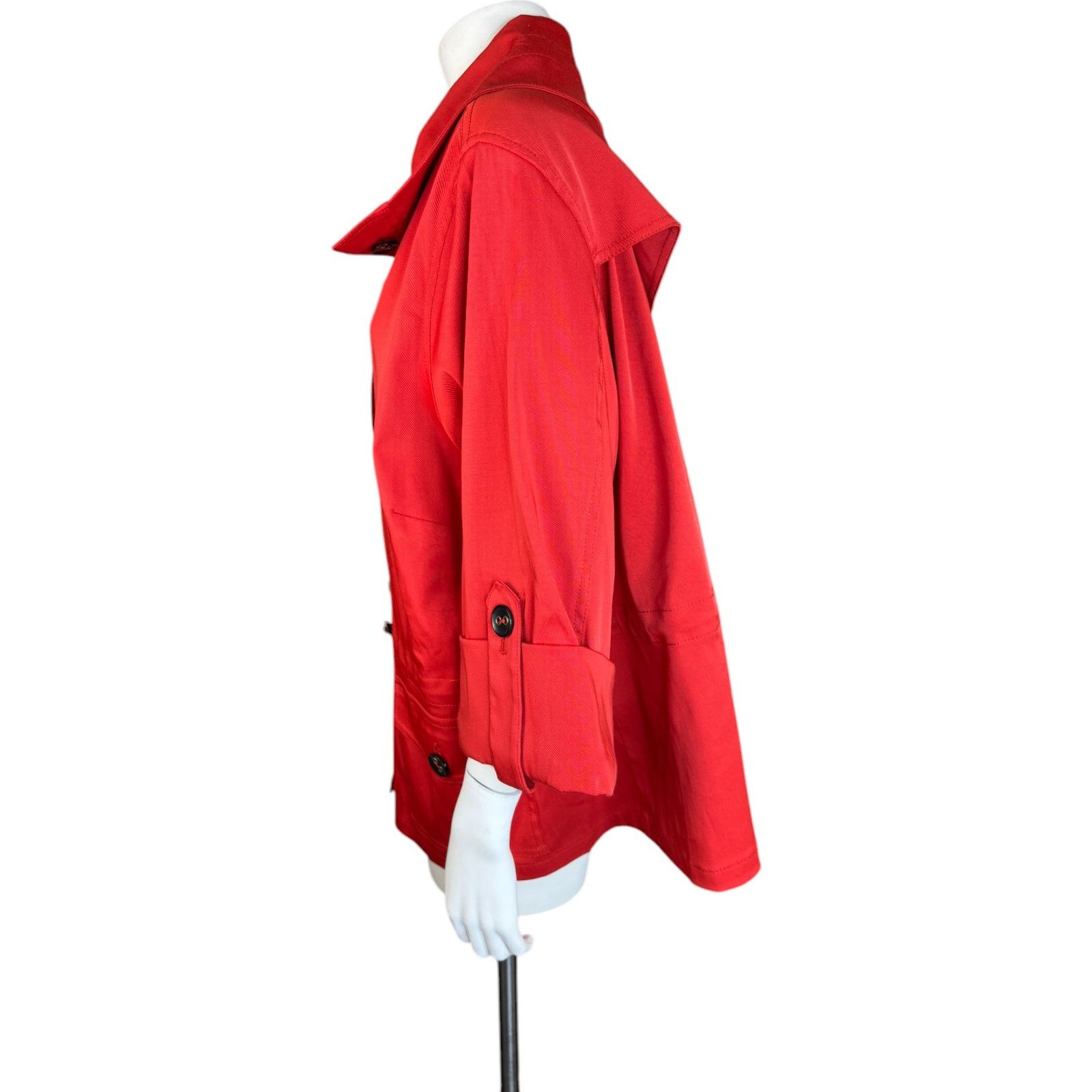 Other Ruby Rd. Women's 16W Button Front Jacket Red-Orange Pockets Size XXL / US 16-18 / IT 52-54 - 8 Thumbnail