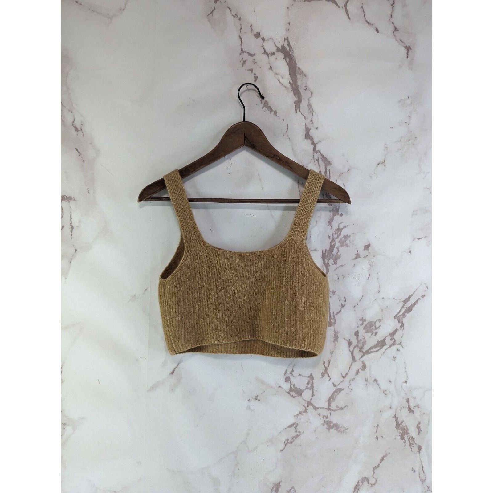 Everlane Everlane Tank Top Women XS Camel Cami Sweater Crop Wool Yak Size S / US 4 / IT 40 - 4 Thumbnail