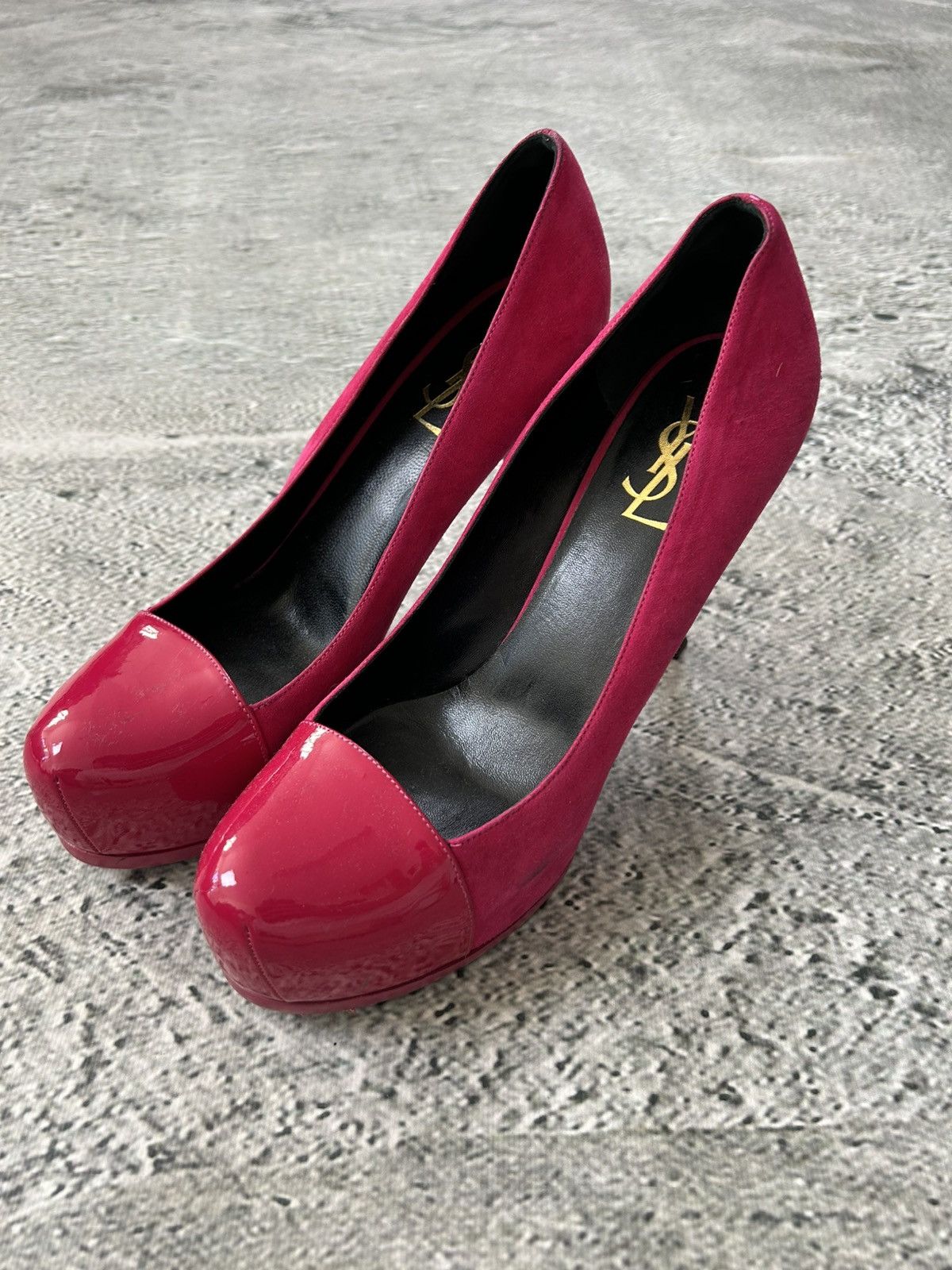 Saint Laurent Paris Saint Laurent Paris Tribute 2 High Heels Fushia Pink Suede Size US 9 / IT 39 - 1 Thumbnail