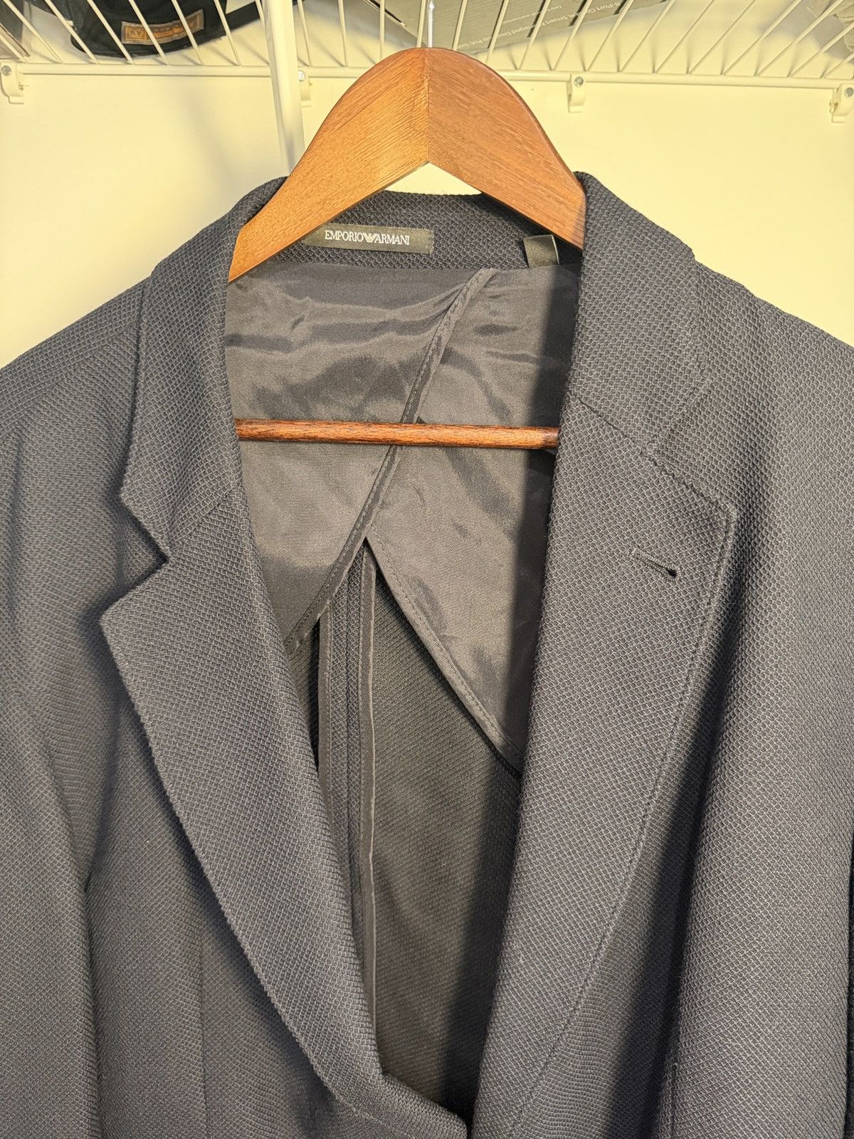 Emporio Armani Emporio Armani Navy Textured Blazer Size 48R - 10 Thumbnail