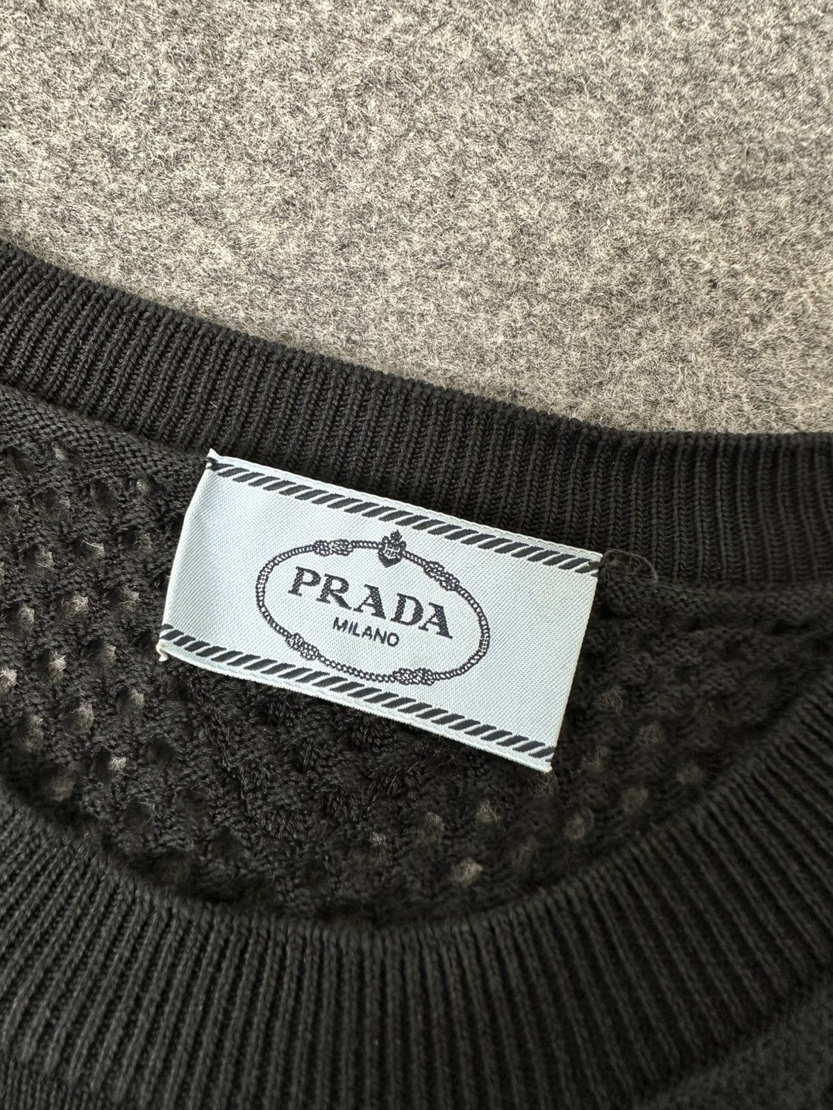 Prada Prada - Knitted See Through- Short Sleeve Shirt - Logo Size US XXS / EU 40 - 9 Thumbnail