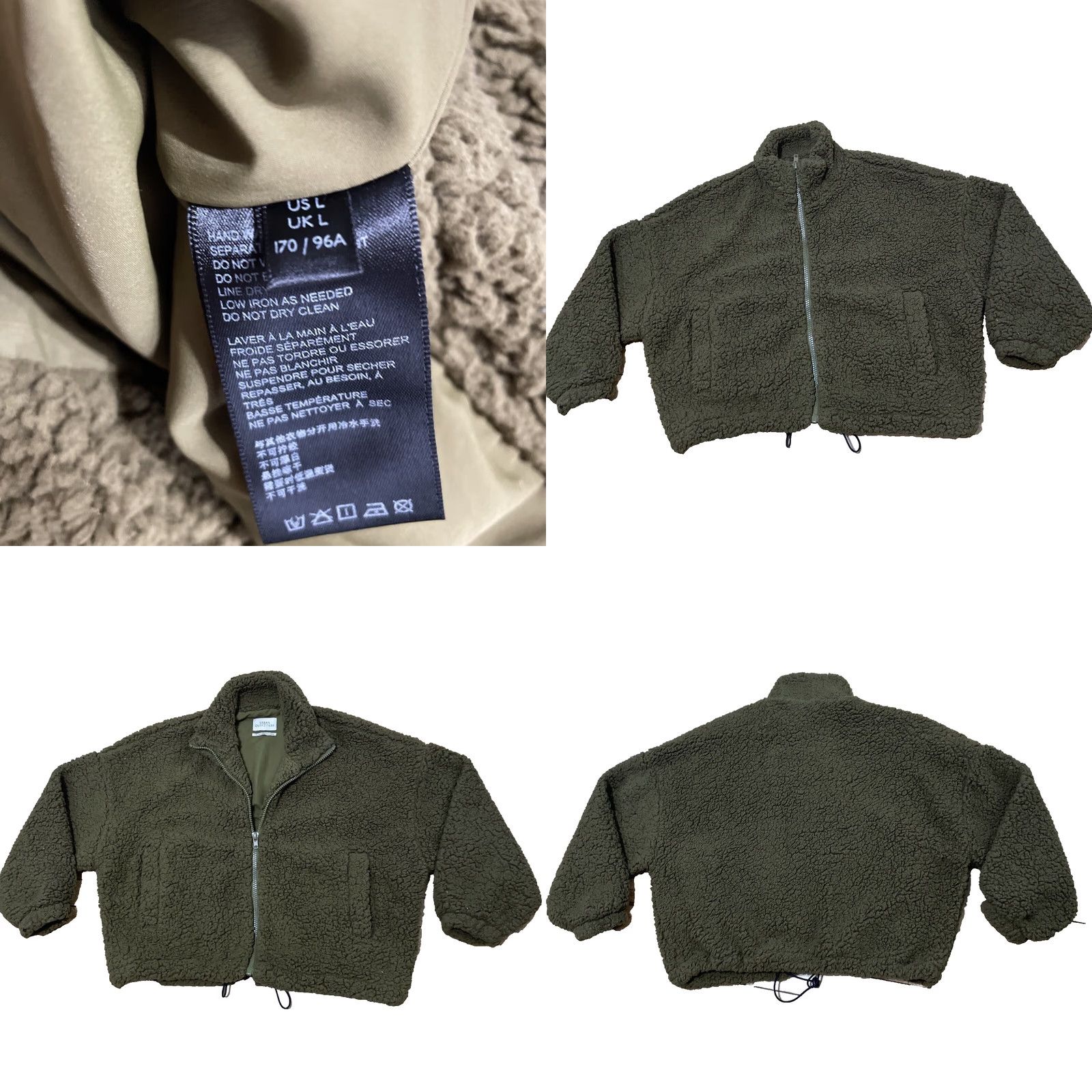 Urban Outfitters Urban Outfitters Sherpa Fleece Crop Jacket Women L Green Deep Pile Boho Outdoor Crop Jacket Size L / US 10 / IT 46 - 10 Thumbnail