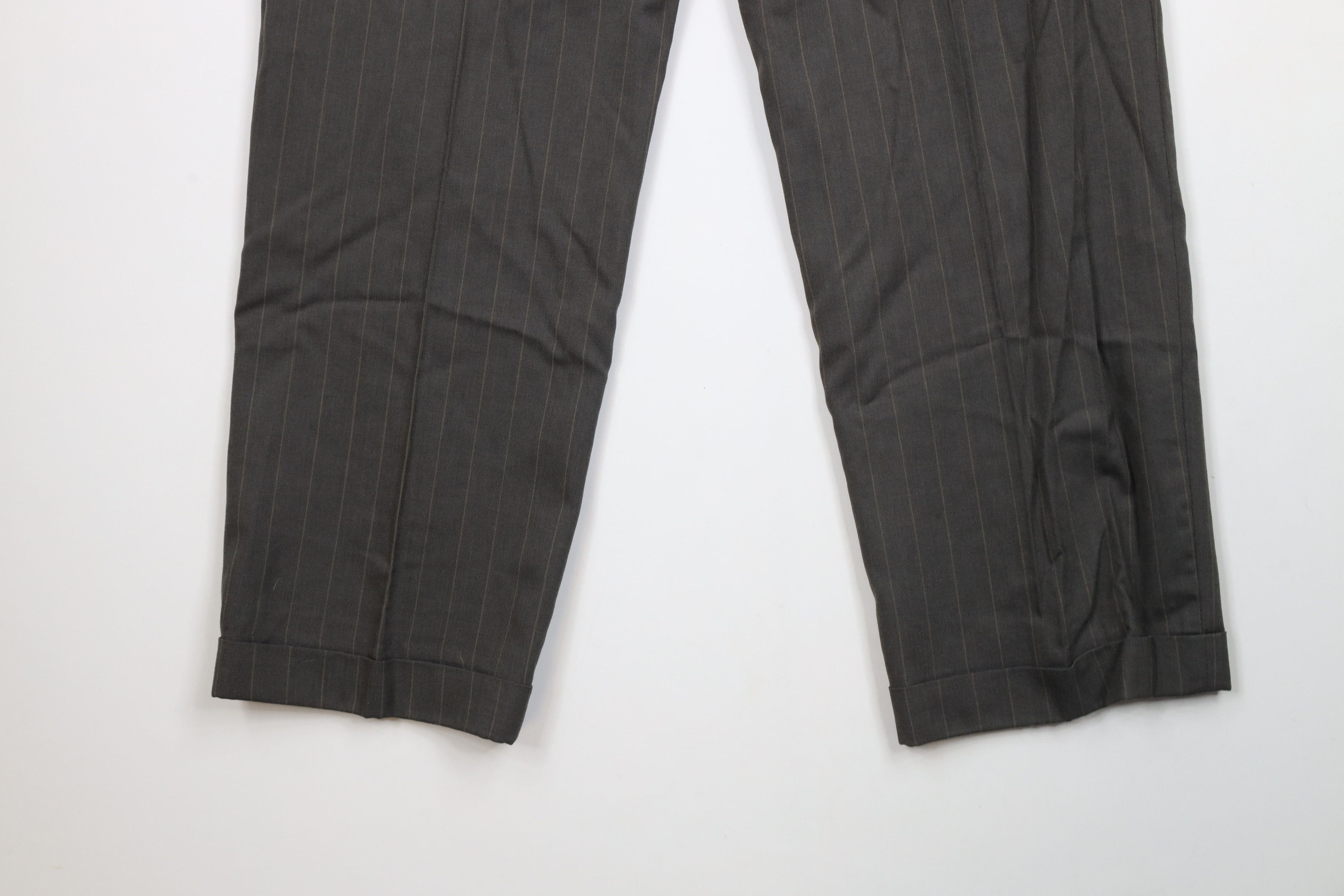 Vintage Vintage 90s Streetwear Wool Striped Wide Leg Chino Pants Size US 33 - 12 Thumbnail