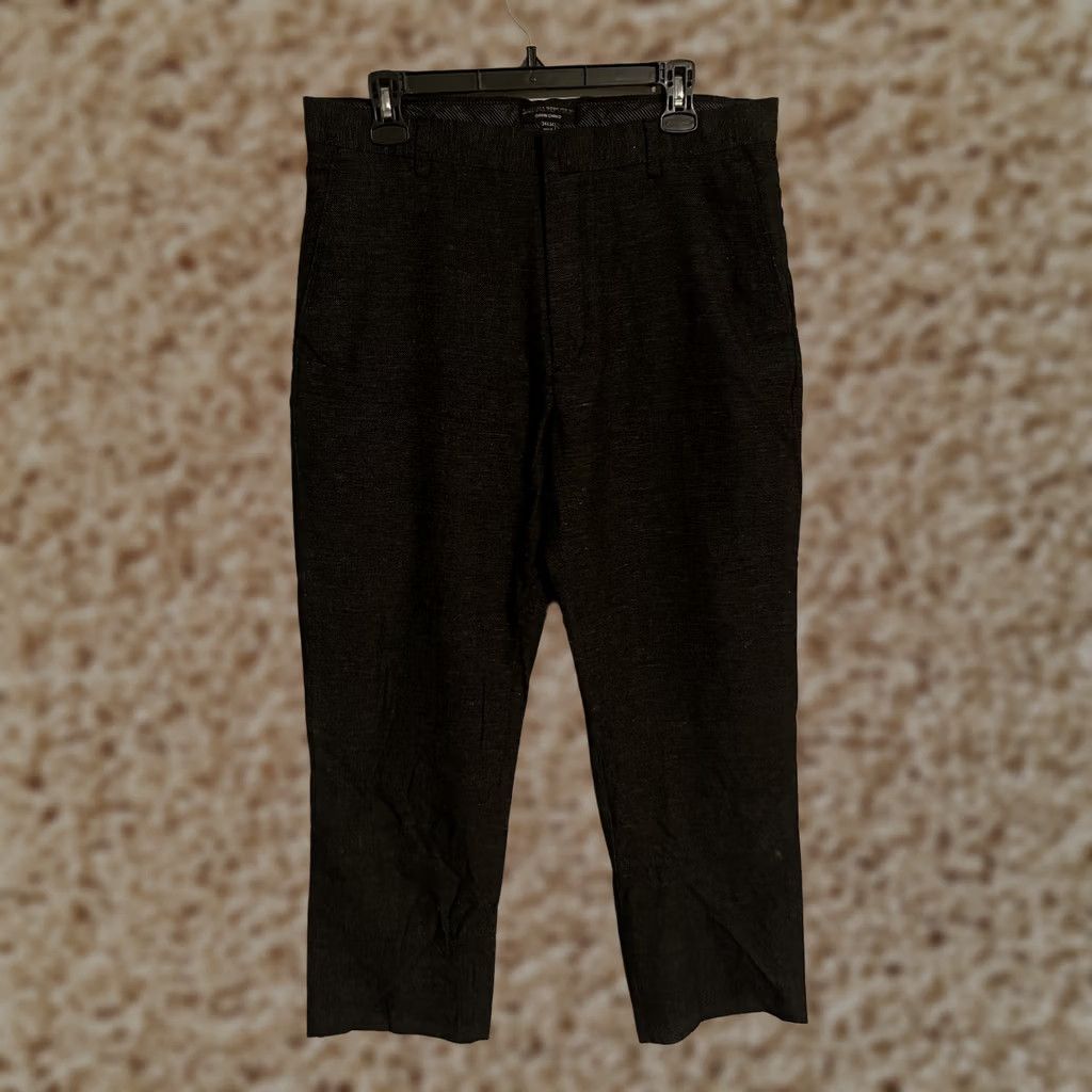 Banana Republic Banana Republic Gavin Chino Cotton Charcoal Gray Dress Pants - Mens 34x30 Size US 34 / EU 50 - 1 Thumbnail