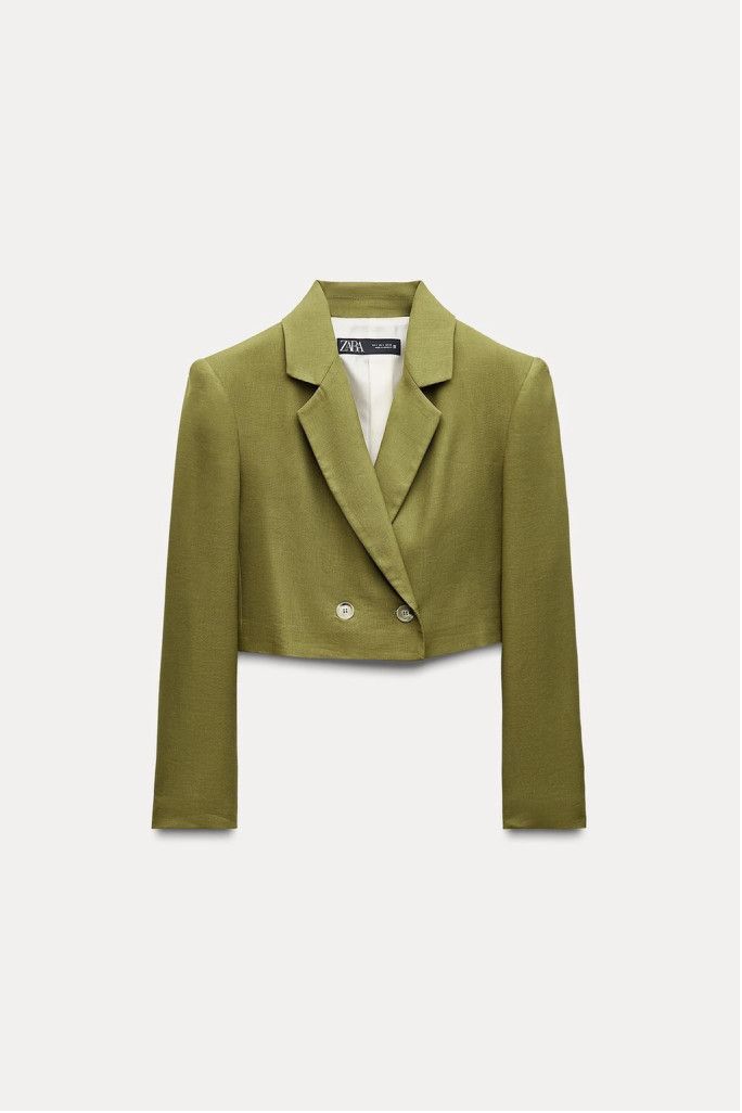 Zara Zara Linen blend double breasted cropped blazer and Pants S Size S / US 4 / IT 40 - 3 Thumbnail