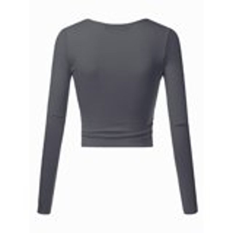 Kohl's Doublju | V-Neck Long Sleeve Surplice Crop Top | Large NWT Size L / US 10 / IT 46 - 2 Thumbnail