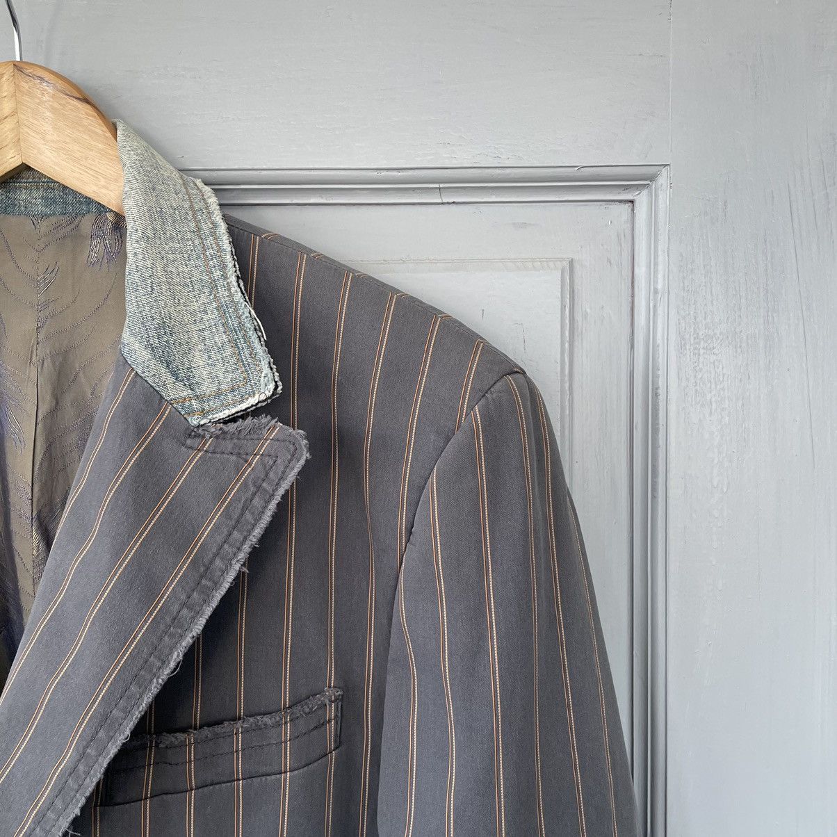 Designer × Dolce & Gabbana 🔥Rare🔥Dolce&Gabbana D&G Distressed striped blazer sz50 Size 50L - 6 Thumbnail