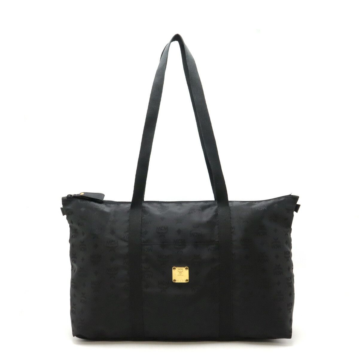 MCM Nylon Canvas Logogram 2Way Bag Black Canvas Tote Bag, Women's