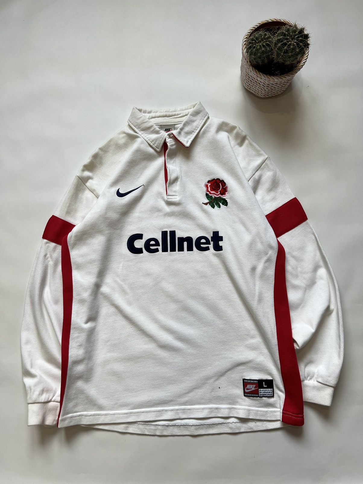 Vintage Nike England Rugby Shirt 1997 Vintage White Jersey Size US L / EU 52-54 / 3 - 1 Thumbnail
