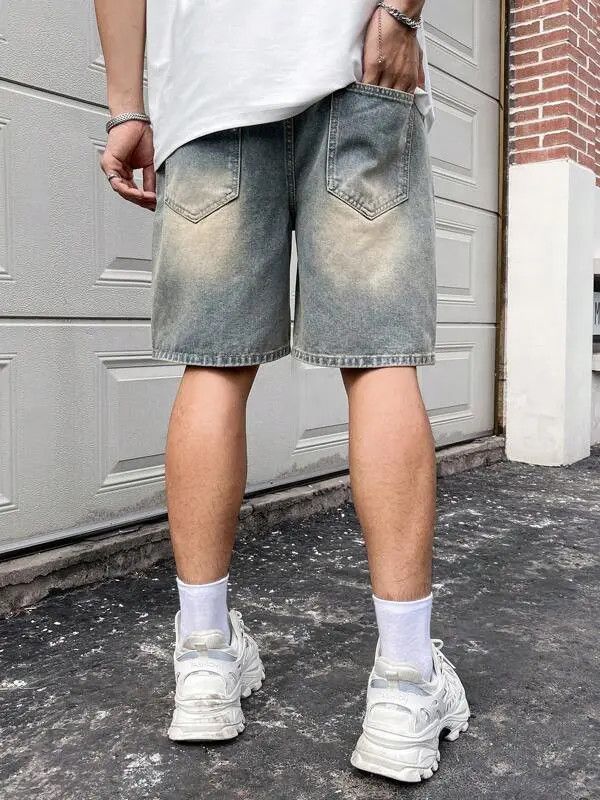 Jean Hadate x Kamon Jorts Vintage Washed Distressed Denim Size US 32 / EU 48 - 2 Thumbnail