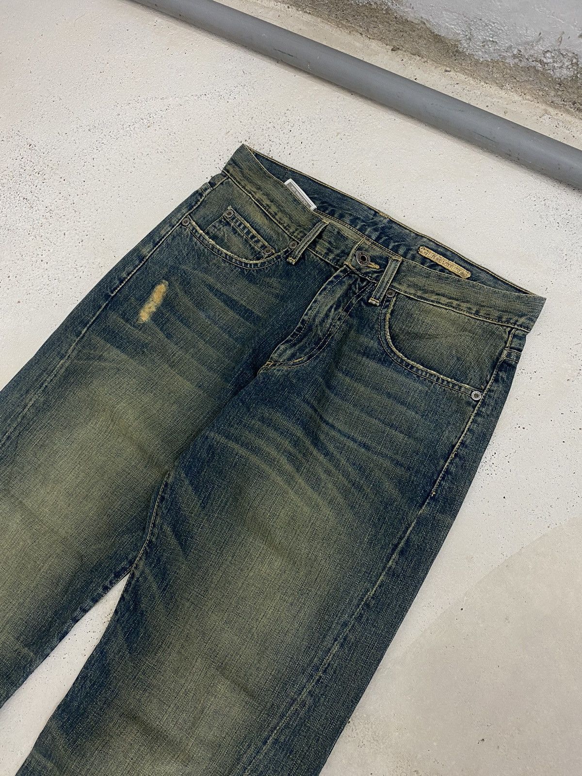 Hysteric Glamour × Japanese Brand Chip Pepper Jean Baggy Mud Washed Whisker Distressed Size US 30 / EU 46 - 8 Thumbnail