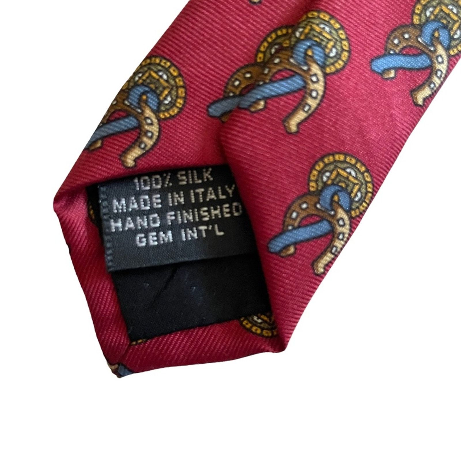 Paolo Gucci × Vintage Paolo Gucci Vintage Red Equestrian-Themed Pattern Silk Tie Size ONE SIZE - 7 Thumbnail