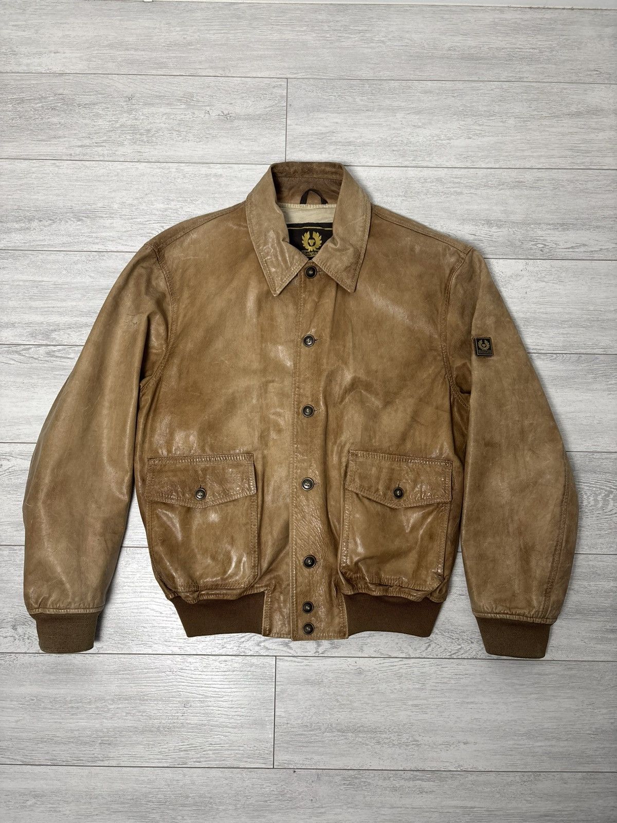 Belstaff × Vintage Rare vintage Belstaff gold Aviator leather jacket Size US L / EU 52-54 / 3 - 3 Thumbnail